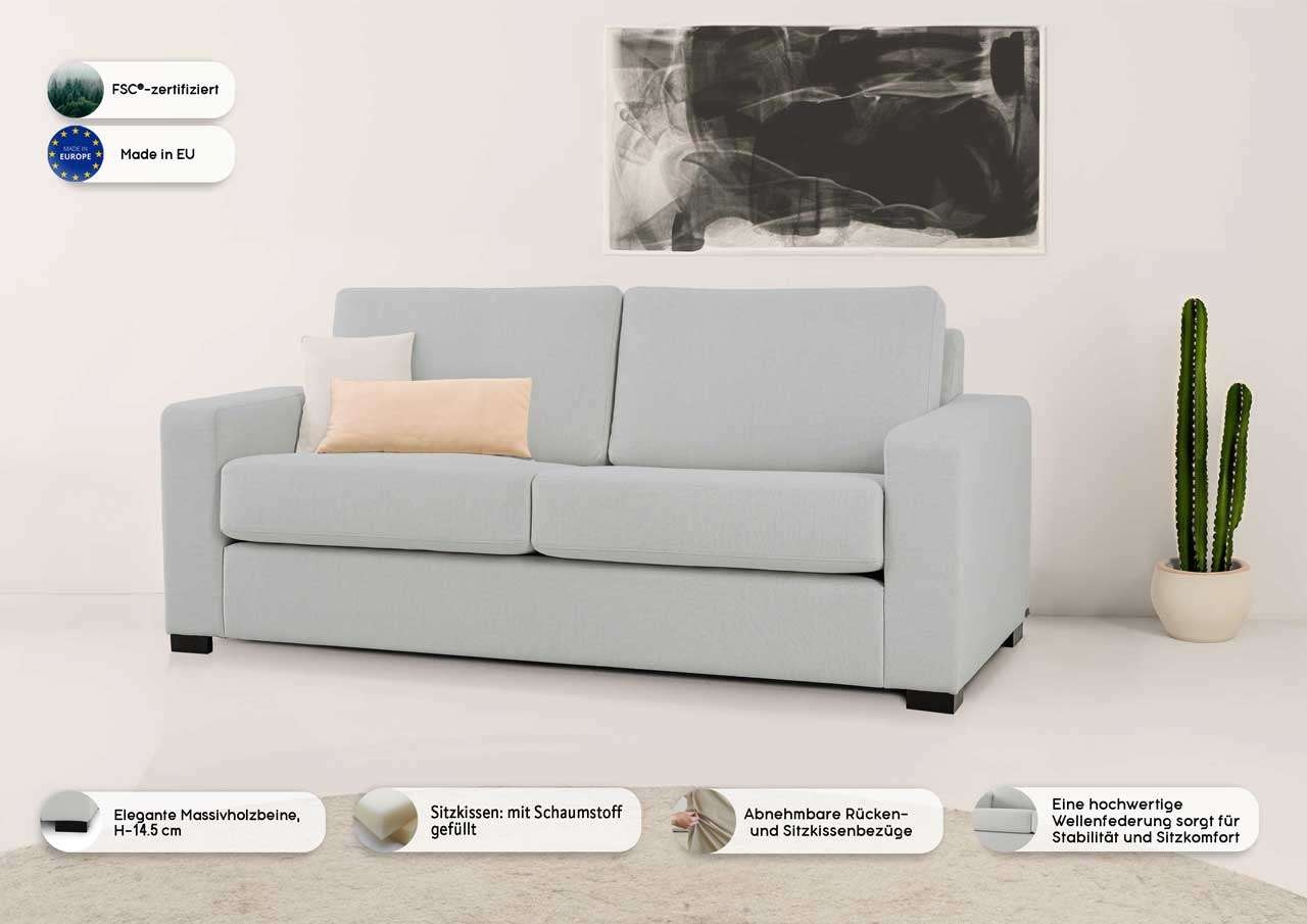 Home affaire 2-Sitzer »Branwell« Breite 175 cm, Struktur fein, mit Wellenunterfederung