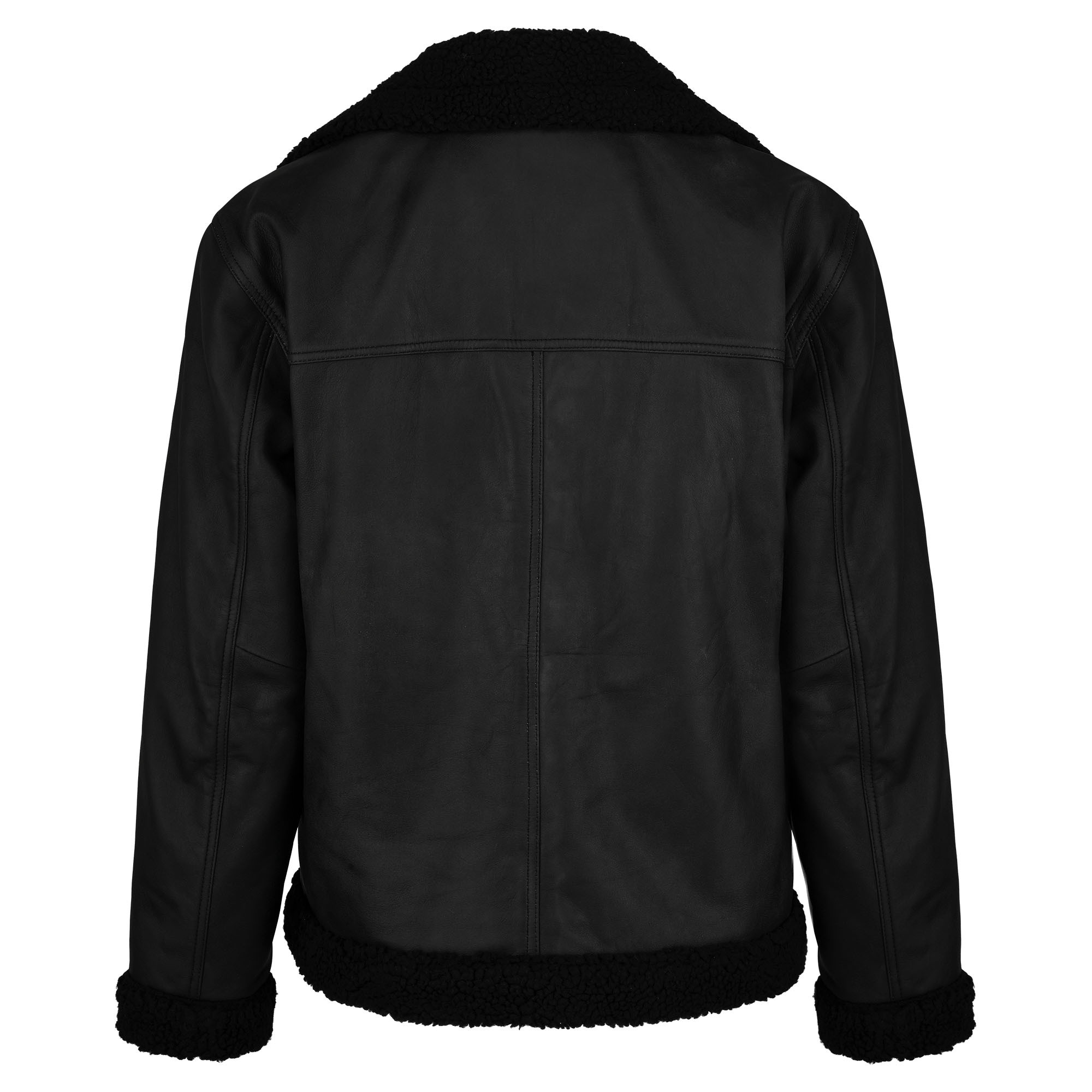 trueprodigy Lederjacke »Alma Asymmetrischer Reißverschluss mit schwarzem Teddy-Besatz an Kragen und Ärmel« ohne Kapuze