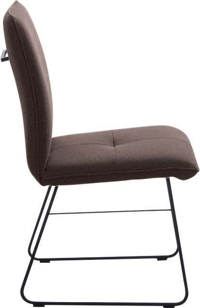 K+W Komfort & Wohnen Kufenstuhl () 1 Stk.Drahtgestell in Metall schwarz, Griff am Rücken, Steppung im Sitz