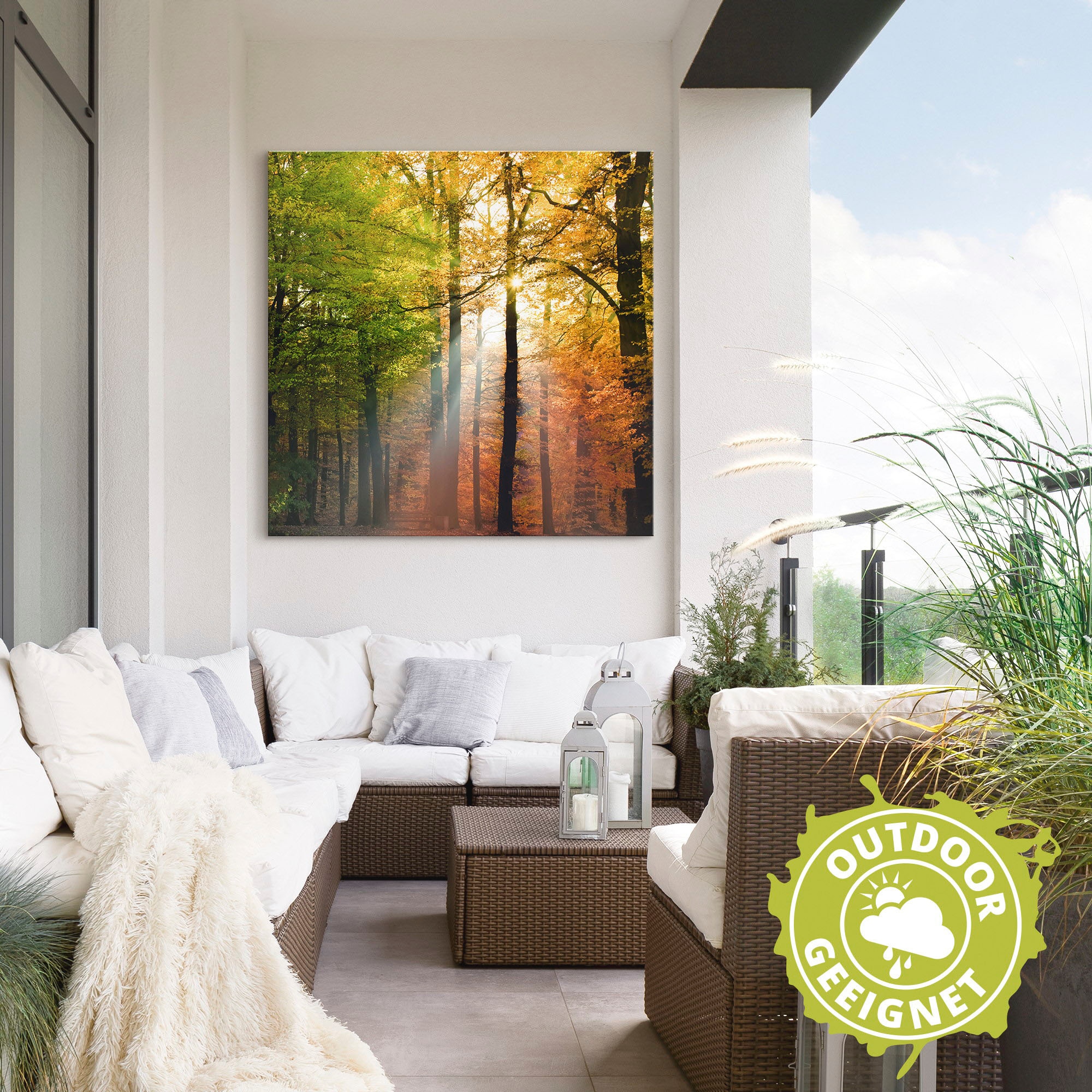 Artland Wandbild »Schöner Herbsttag 2«, Wald, (1 St.), als Alubild, Outdoorbild, Leinwandbild, Poster in verschied. Größen