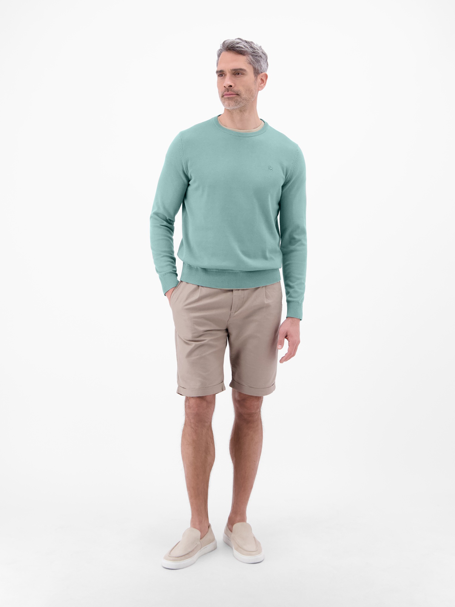 LERROS Strickpullover »Crewneck Strickpullover« Weicher Strick-Pullover, Rundhalsausschnitt, lange Ärmel, pflegeleicht