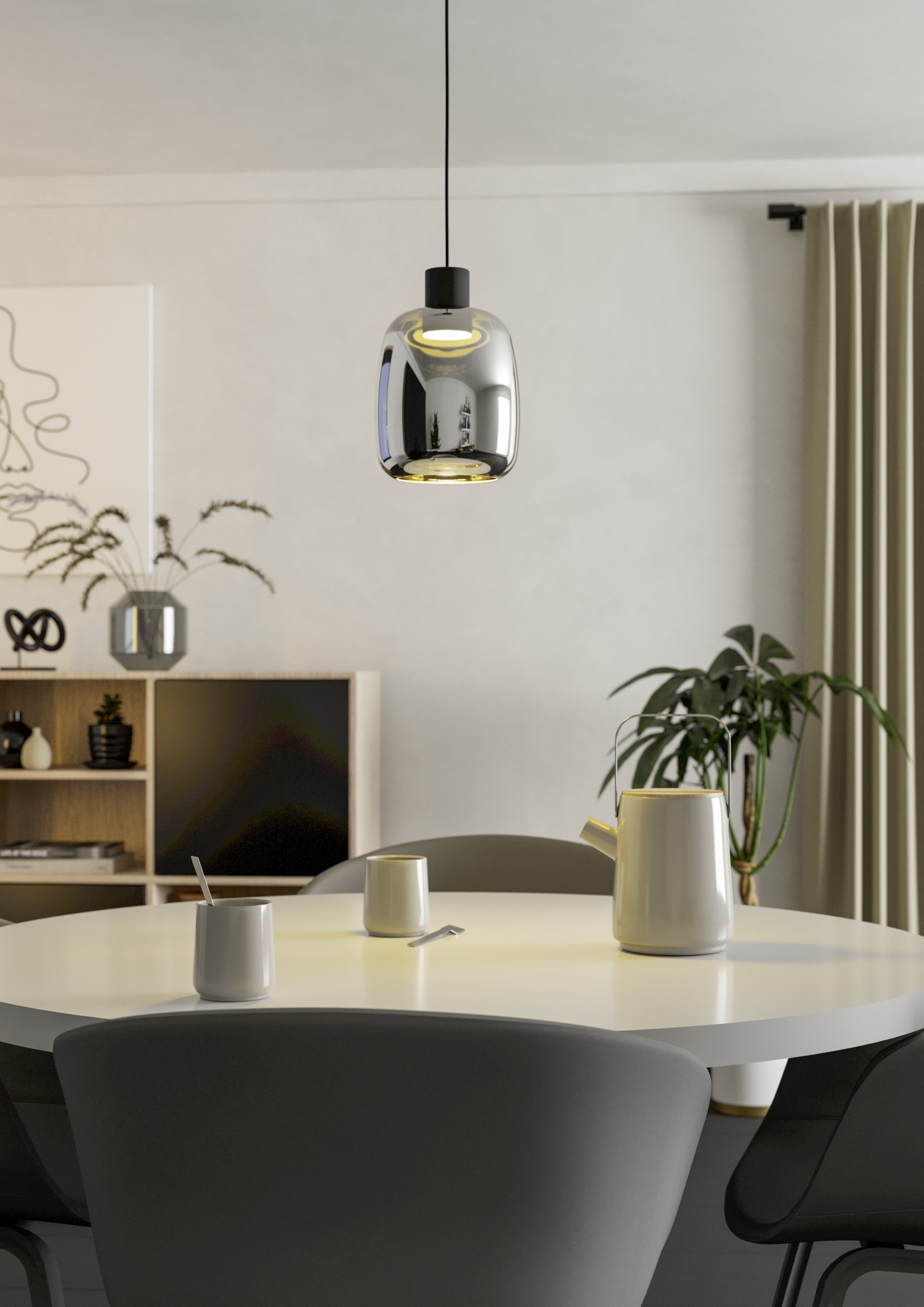 EGLO Hängeleuchte »MOLOCHIO-Z Pendellampe - Stahl - LED - 1X3,7W - IP20« LED-Modul 1 Stk. Kaltweiß | Neutralweiß | Warmweiß Hängelampe, Deckenlampe, Wohnzimmer, Esszimmer, H110 x Ø18 cm