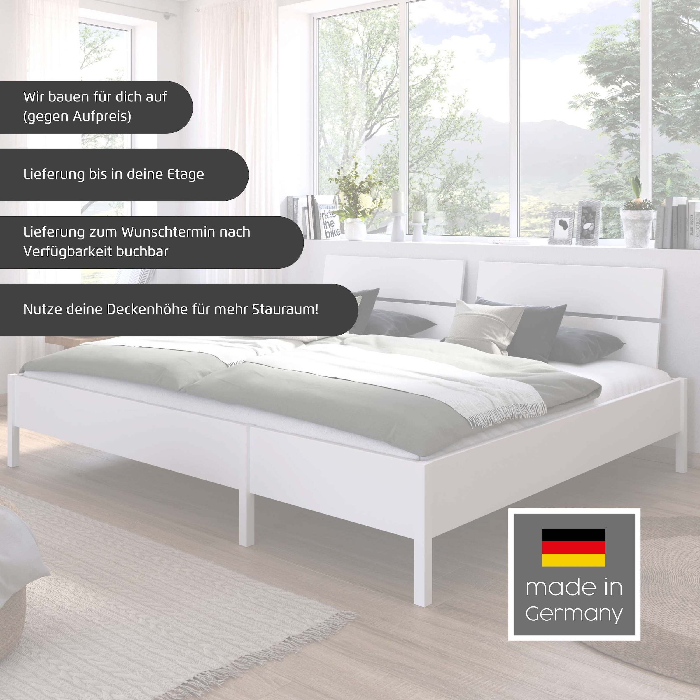 rauch Bett »Familienbett XXL Familiengröße Ehebett Doppelbett umbaubar«, Liegefläche 240x200 270x200 verschiedene Kopfteile MADE IN GERMANY