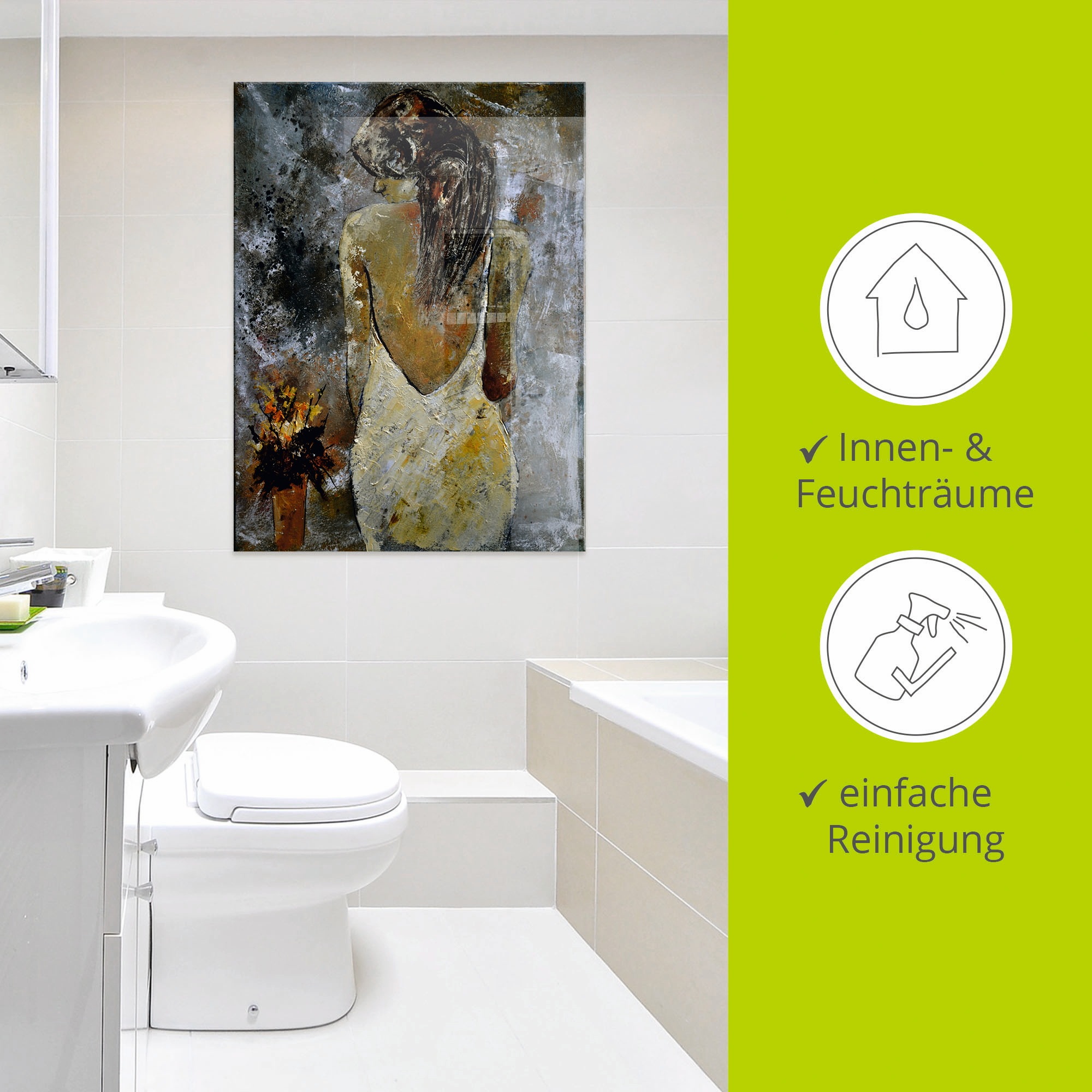 Artland Glasbild »Junge Frau«, Frau, (1 St.), in verschiedenen Größen