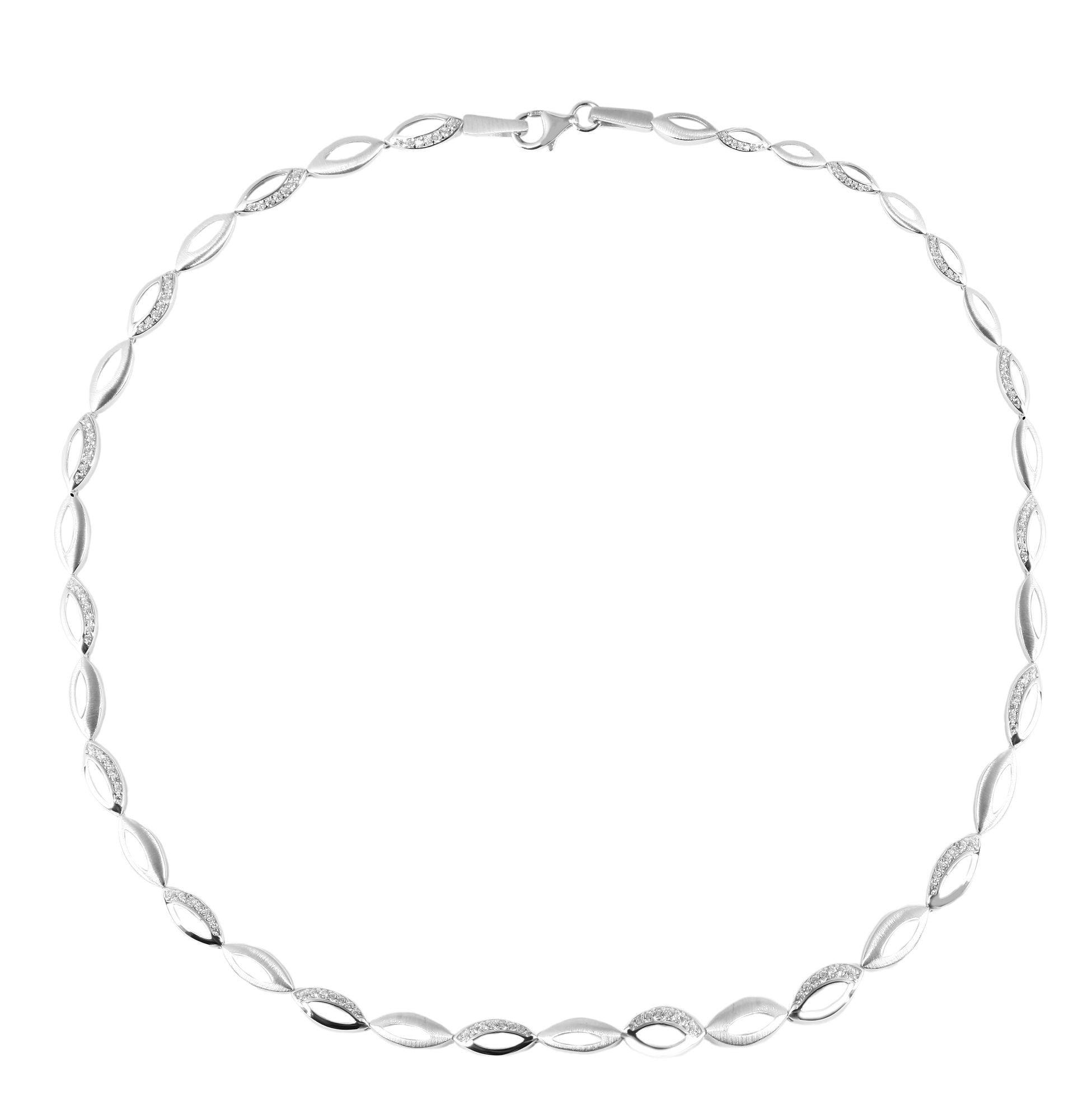 Adelia´s Gliederkette »Damen Halskette aus 925 Silber mit Zirkonia 45 cm«