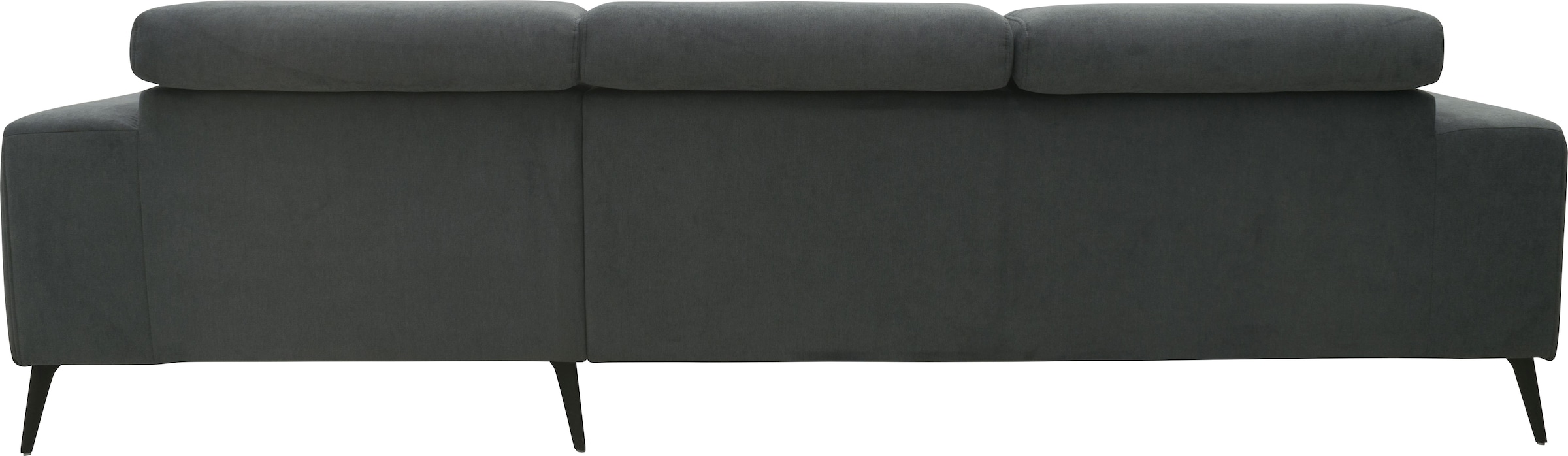 DOMO collection Ecksofa »Trento L-Form, mit Kufenfuß oder Einzelfuß«, wahlweise mit Kopfteilverstellung, Recamiere links/rechts bestellbar