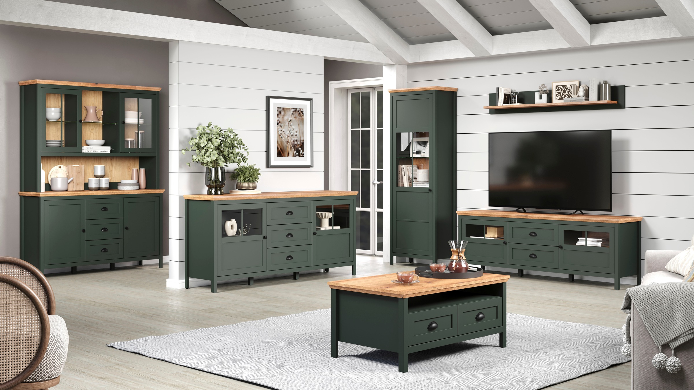 Home affaire Couchtisch »Vienna« 1 Stk. tlg. Sofatisch mit 2 Schubladen und Ablagefläche - (B/T/H) 101/60/45 cm