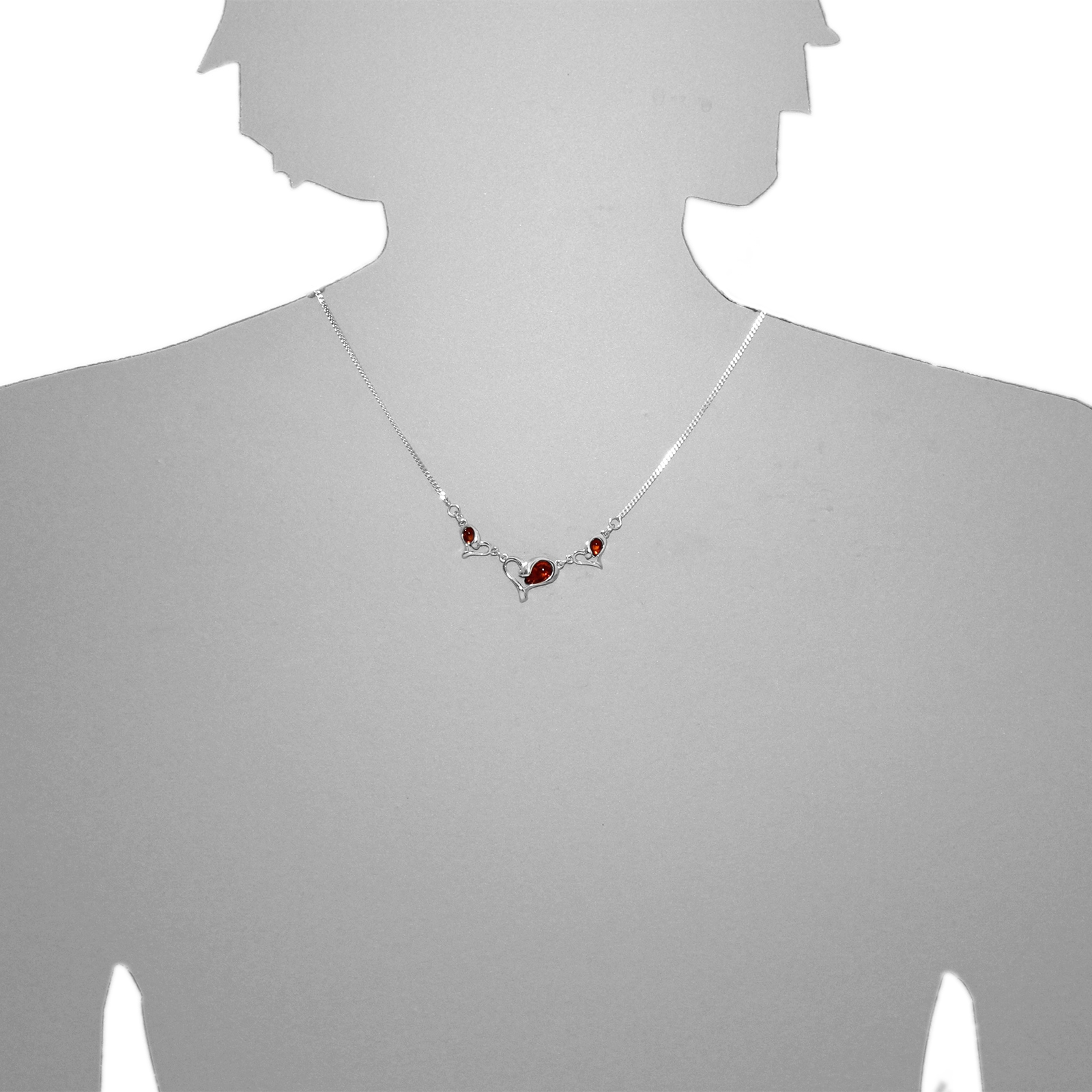 OSTSEE-SCHMUCK Collier »- Herz - Silber 925/000 - Bernstein«