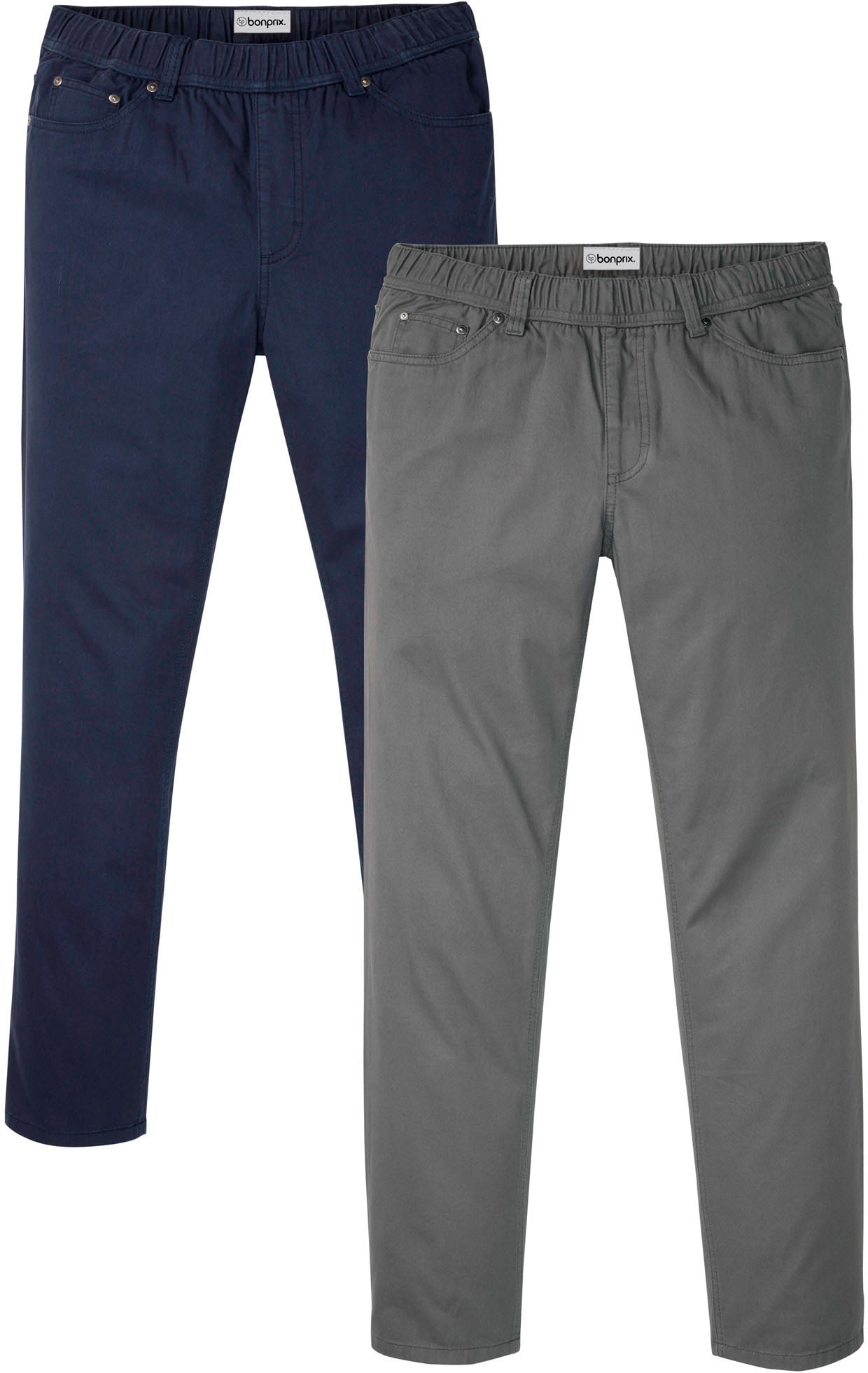 bonprix Schlupfhose »Regular Fit Schlupfhose mit Komfortbund, Straight (2er Pack)«  aus Baumwolle, Regular Fit, mit Komfortbund, Casual Stil