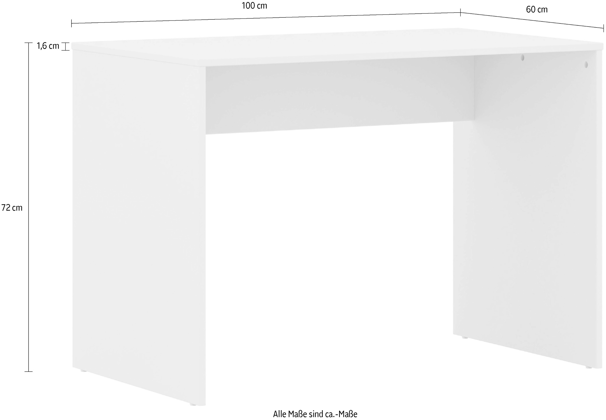 PAIDI Schreibtisch »CUTIE LEA in Weiß, 100x60cm Kinderschreibtisch« B/H/T ca. 100/72/60cm, Off-White,  stabiler und langlebiger Schreibtisch, kratzfest, leicht zu reinigen