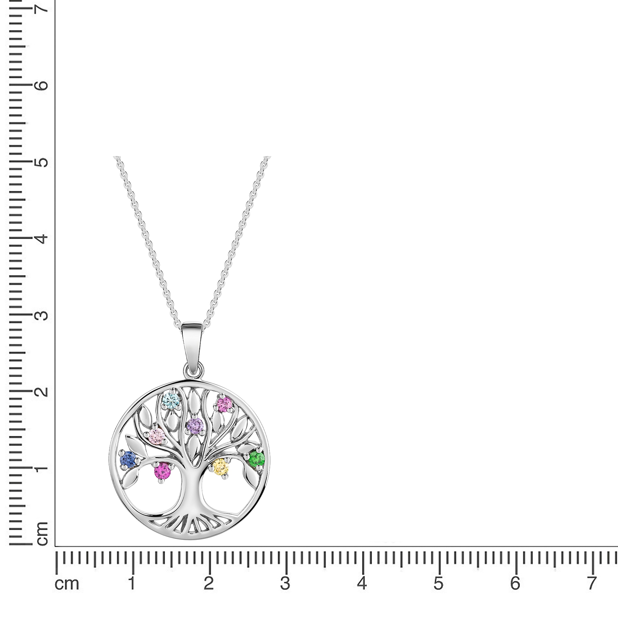 Firetti Kette mit Anhänger »Geschenk Silber 925 Halsschmuck Halskette Ankerkette Baum des Lebens« mit Zirkonia (synth.)