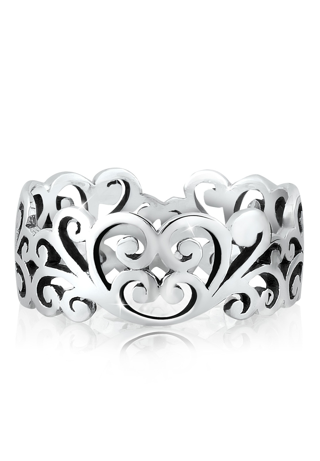 Elli Silberring »Ring Ornament Cut Out Blätter 925 Silber«