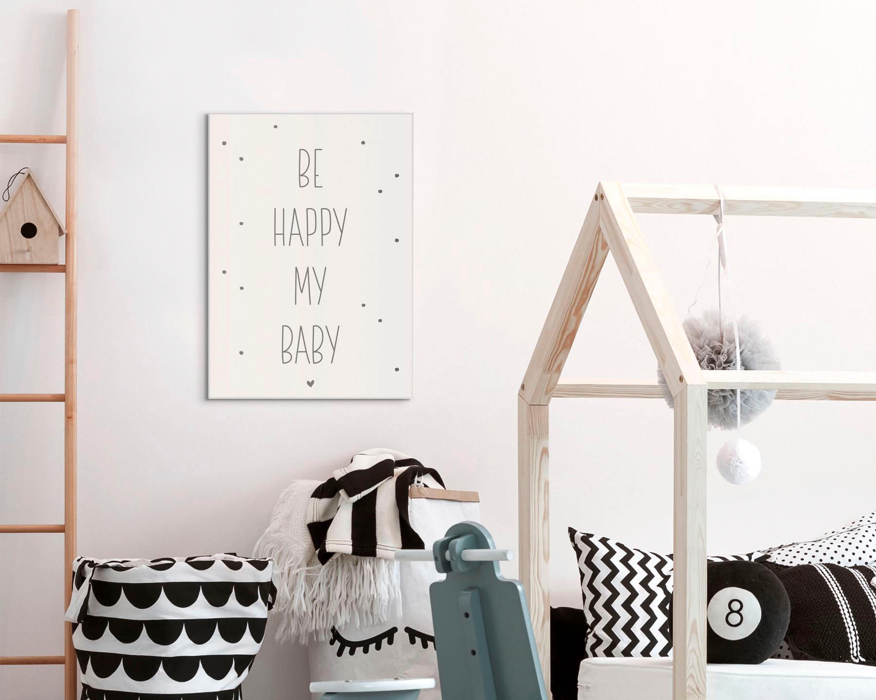 Reinders! Wandbild »Slim Frame White 50x70 Be Happy My Baby«