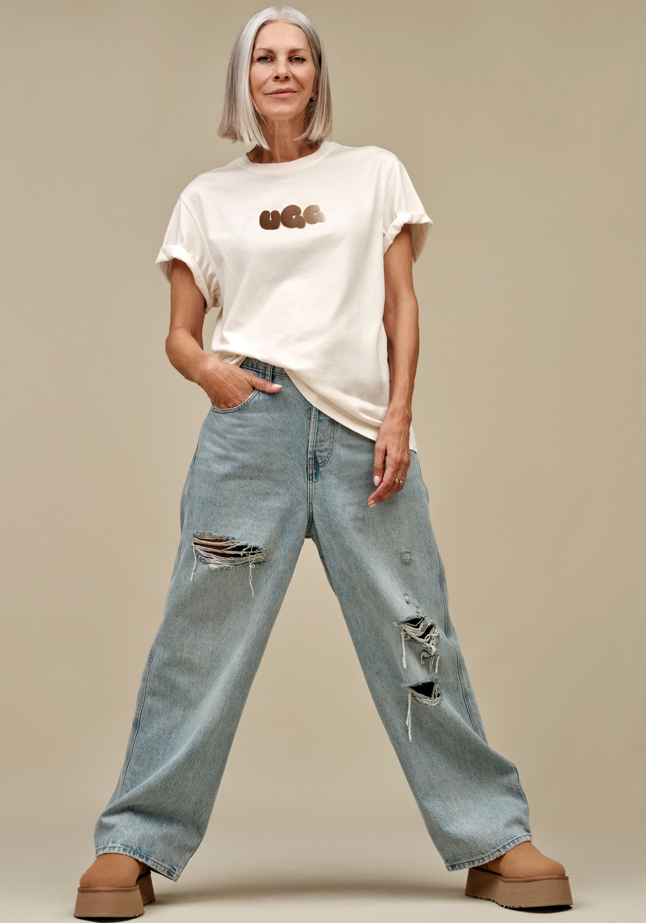 UGG T-Shirt »Bubble Logo Tee«, Mit Rundhalsausschnitt