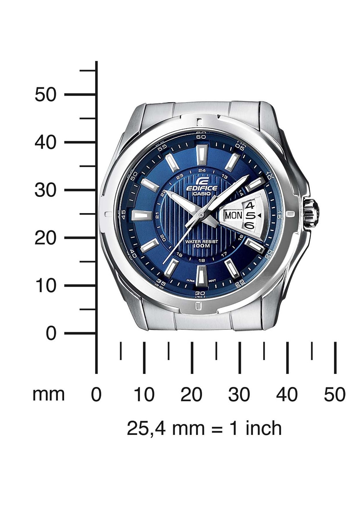 CASIO EDIFICE Quarzuhr »EF-129D-2AVEF«, Armbanduhr, Herrenuhr, bis 10 bar wasserdicht, Datum, Wochentag