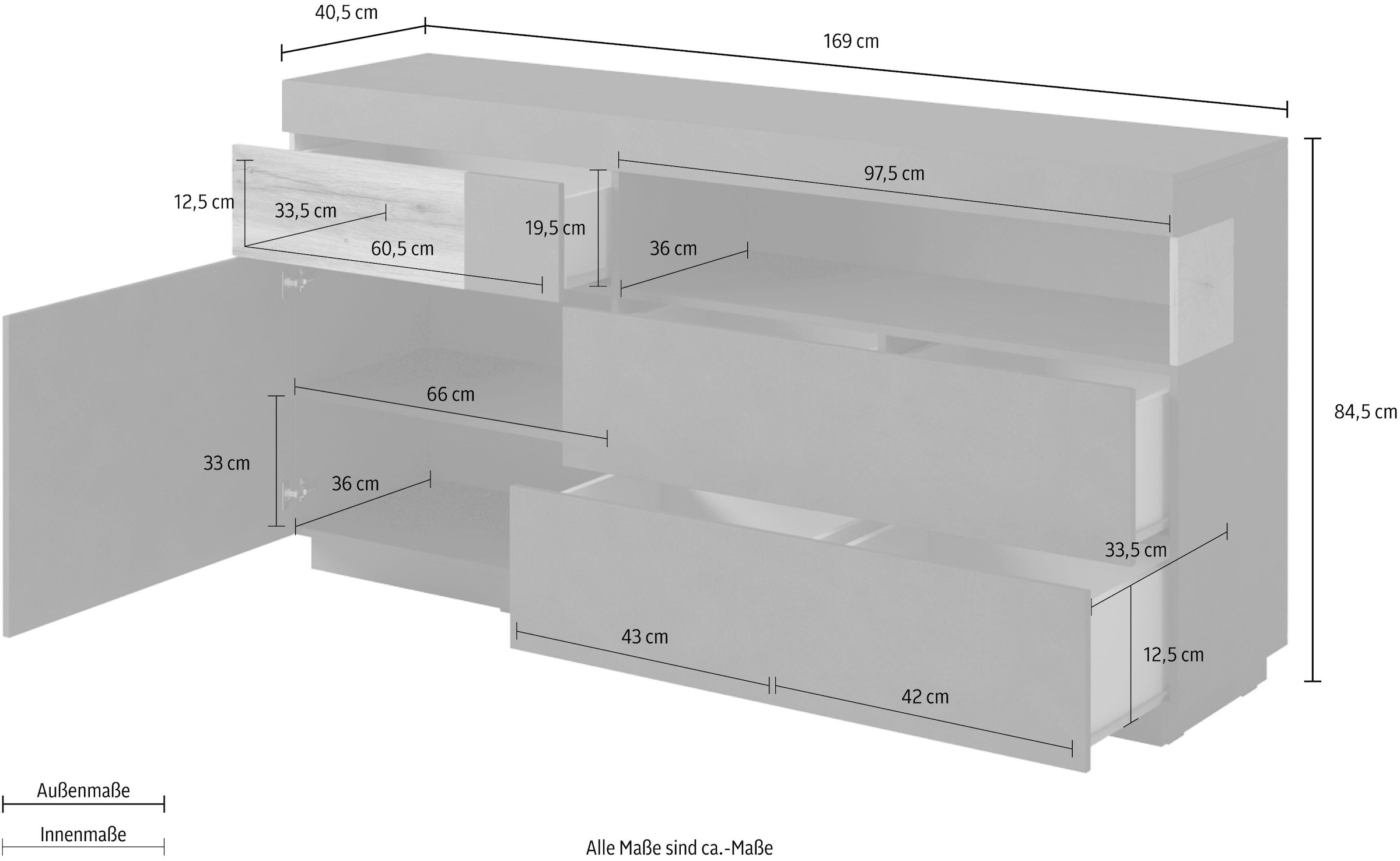 INOSIGN Sideboard »SILKE«, Breite 169 cm