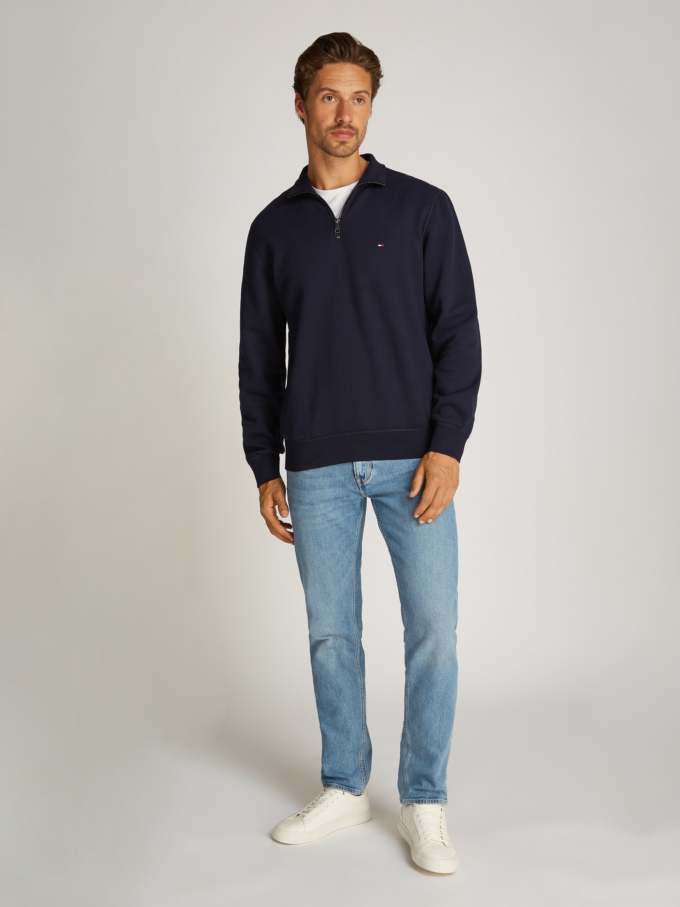 Tommy Hilfiger Sweatshirt »ESSENTIAL FLEECE 1/4 ZIP«, mit Stehkragen
