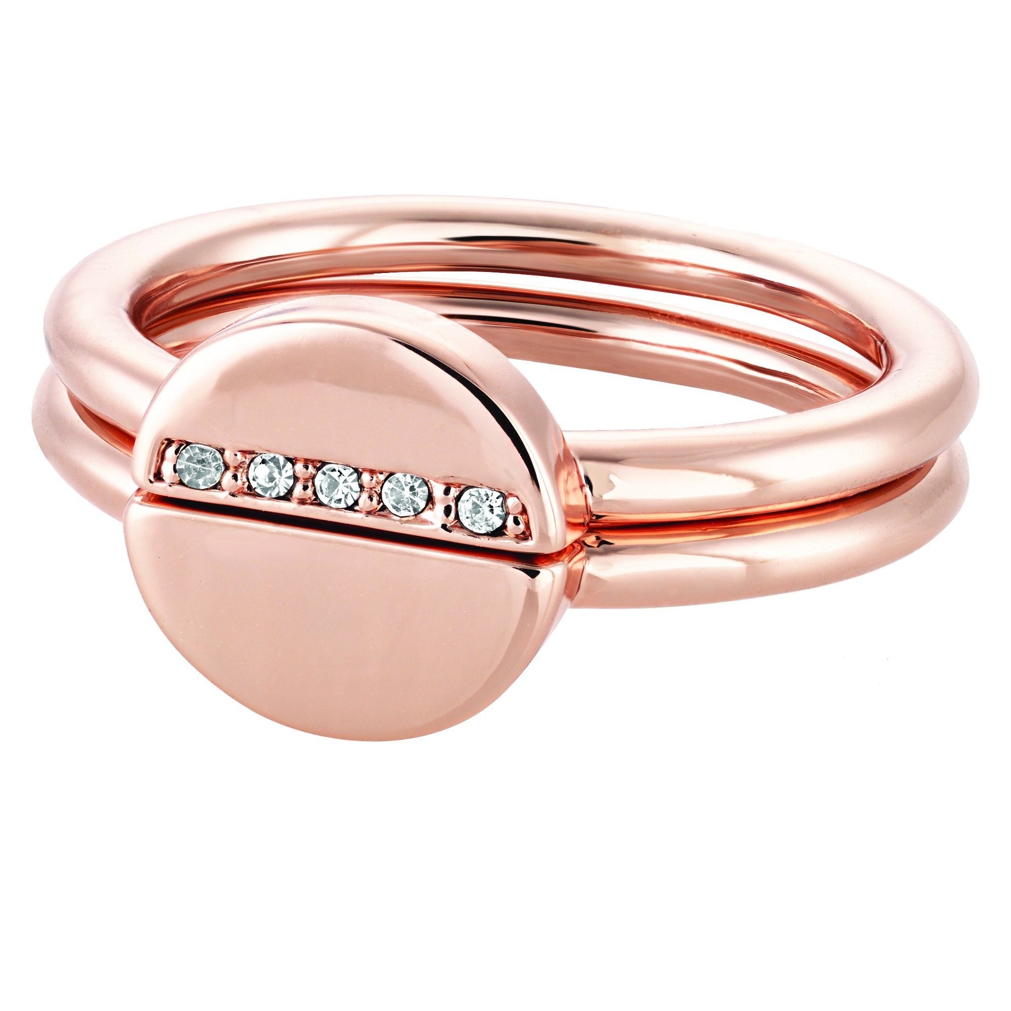Buckley London Fingerring »Messing rot vergoldet Kristall«, Ring