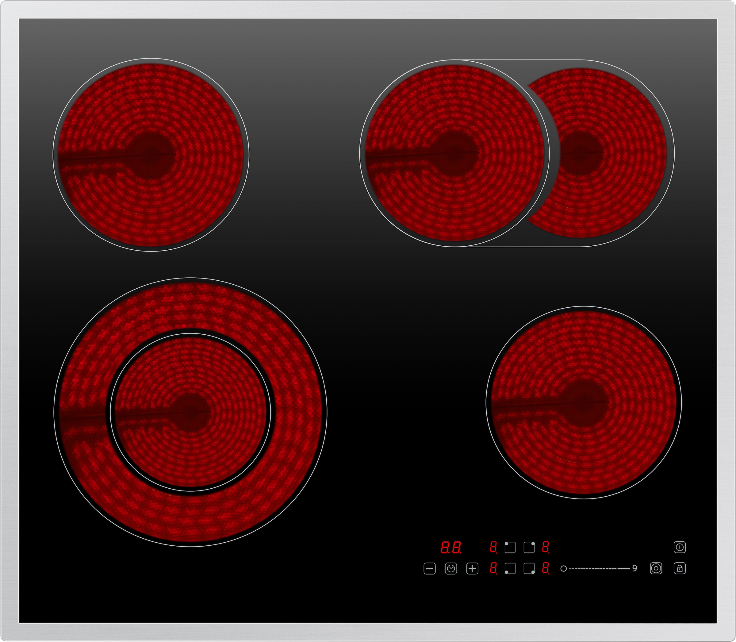 Hanseatic Elektro-Kochfeld »HC66072TS« Zweikreis und Bräterzone - für flexibles Kochen