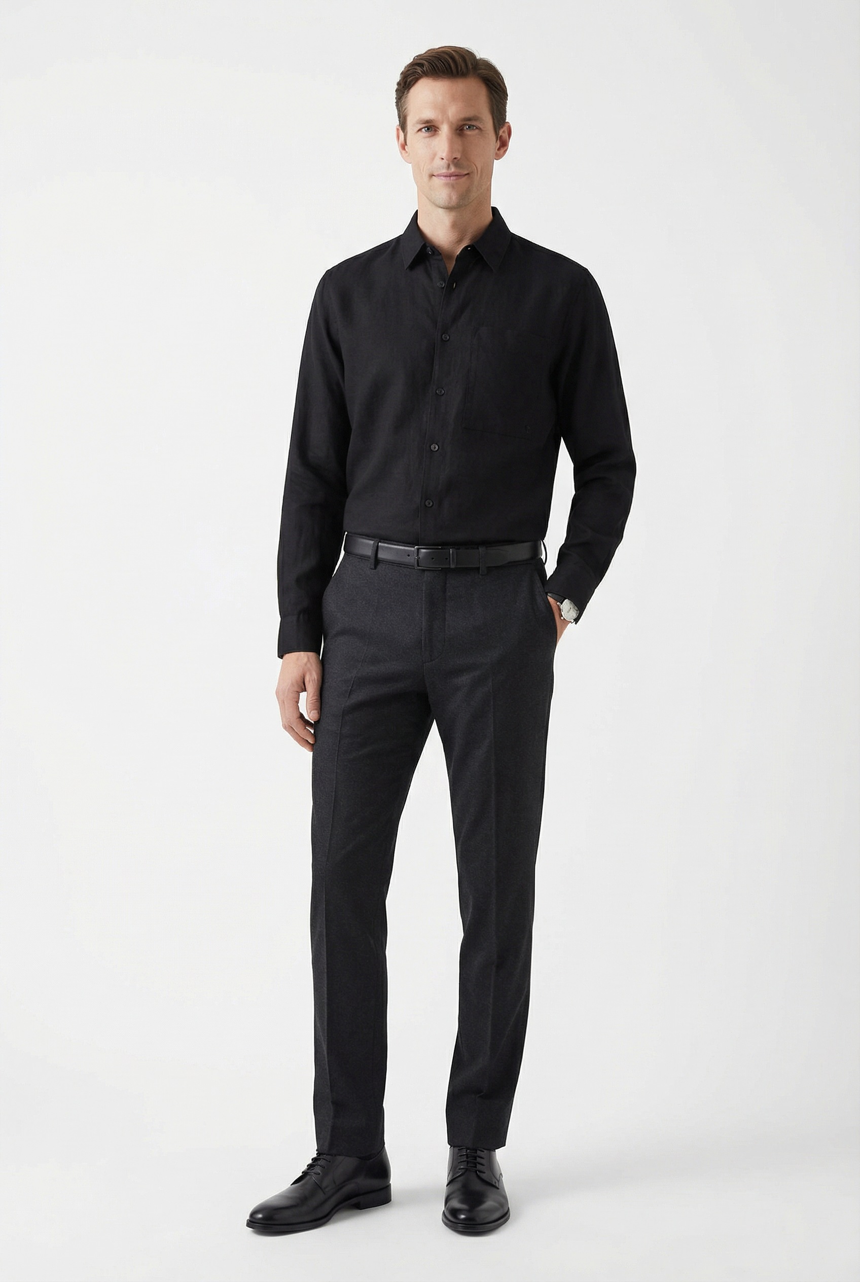 Calvin Klein Leinenhemd »SOLID LINEN CLASSIC« Kentkragen, Regular Fit, Leinen-Viskosemix