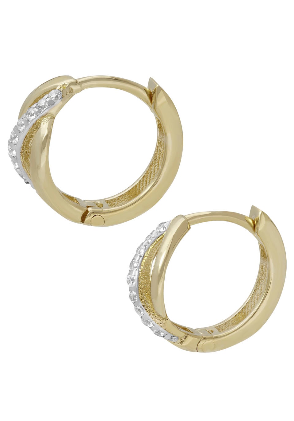 Firetti Paar Creolen »Schmuck Geschenk Gold 333 Ohrschmuck Gold glitzernd«, mit Zirkonia (synth.)