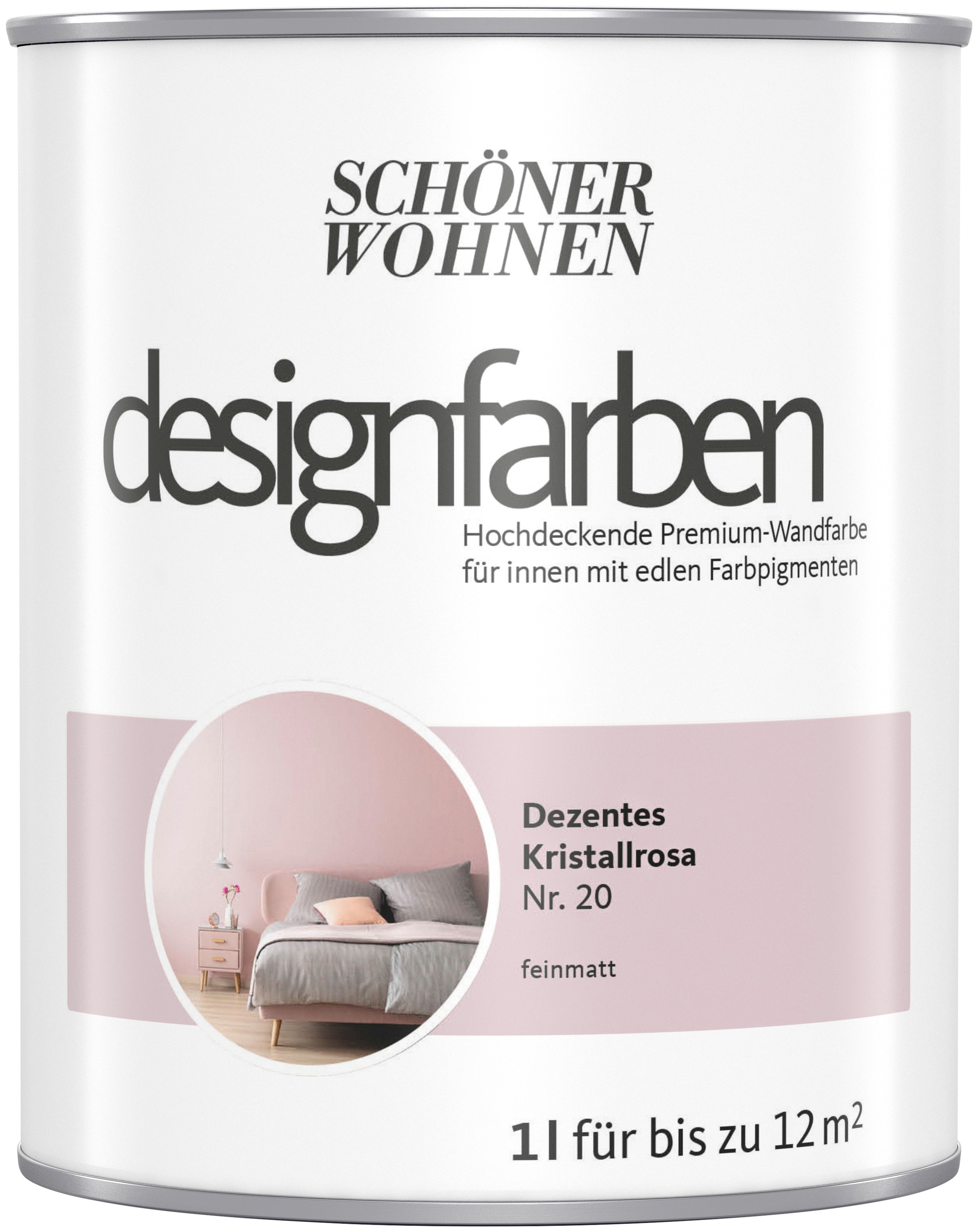 SCHÖNER WOHNEN-Kollektion Wand- und Deckenfarbe »Designfarben«, (1), hochdeckend, Dezentes Kristallrosa, matt, 1 l