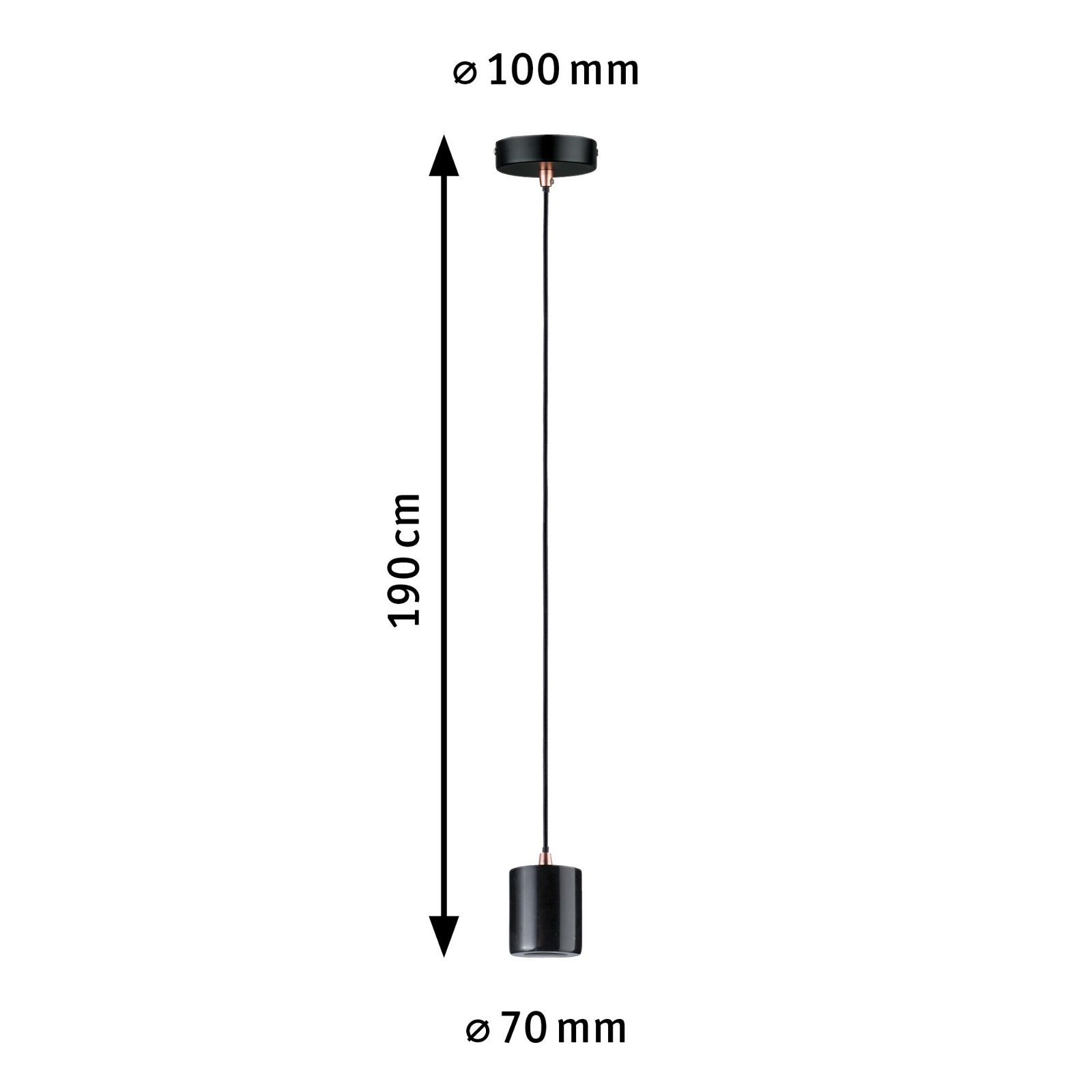 Paulmann Pendelleuchte »Neordic Nordin max. 1x60W Schwarz 230V Marmor«, 1 flammig, Leuchtmittel E27 | ohne Leuchtmittel, E27