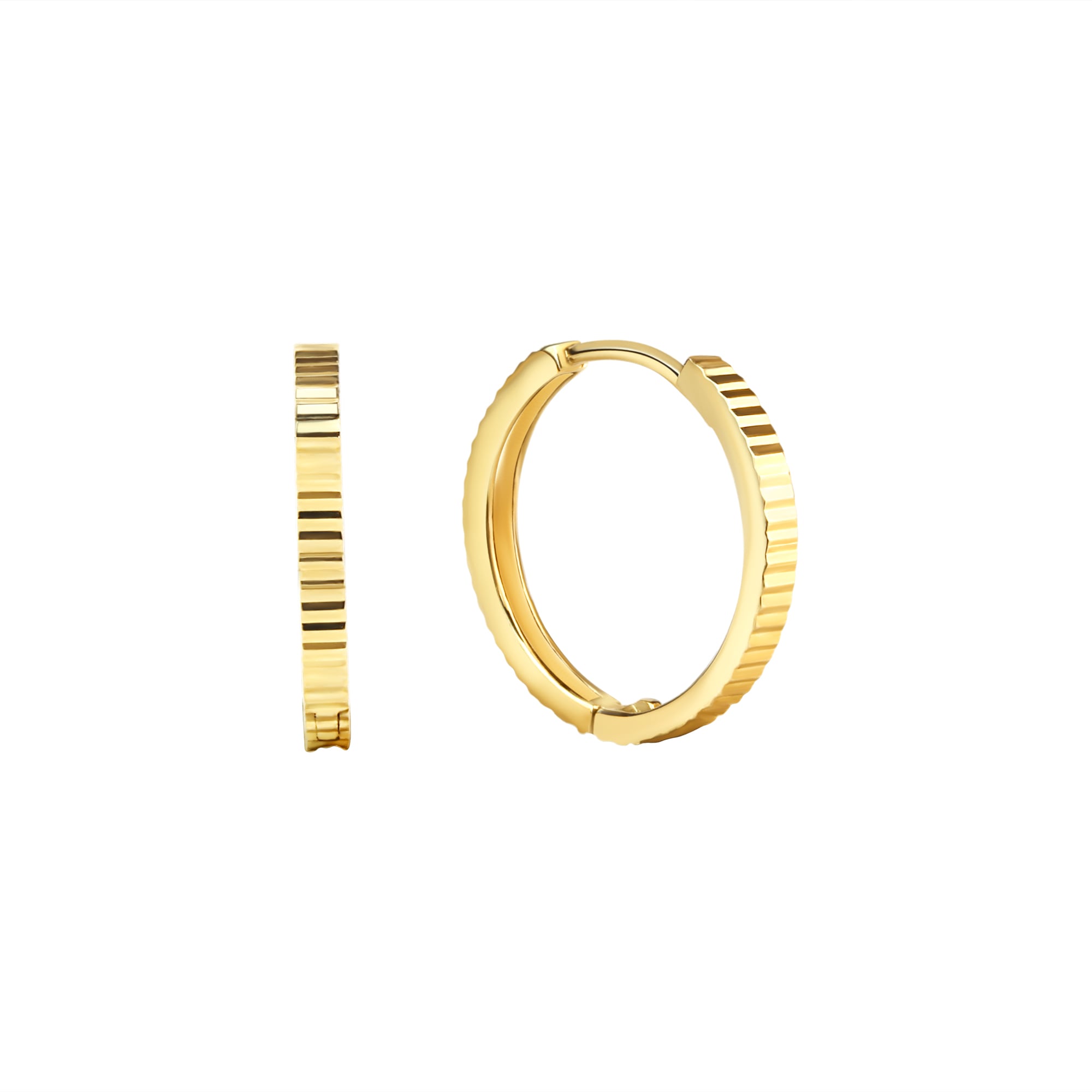 Firetti Paar Creolen »Schmuck Geschenk Gold 375 Ohrschmuck Ohrringe Rillenoptik«