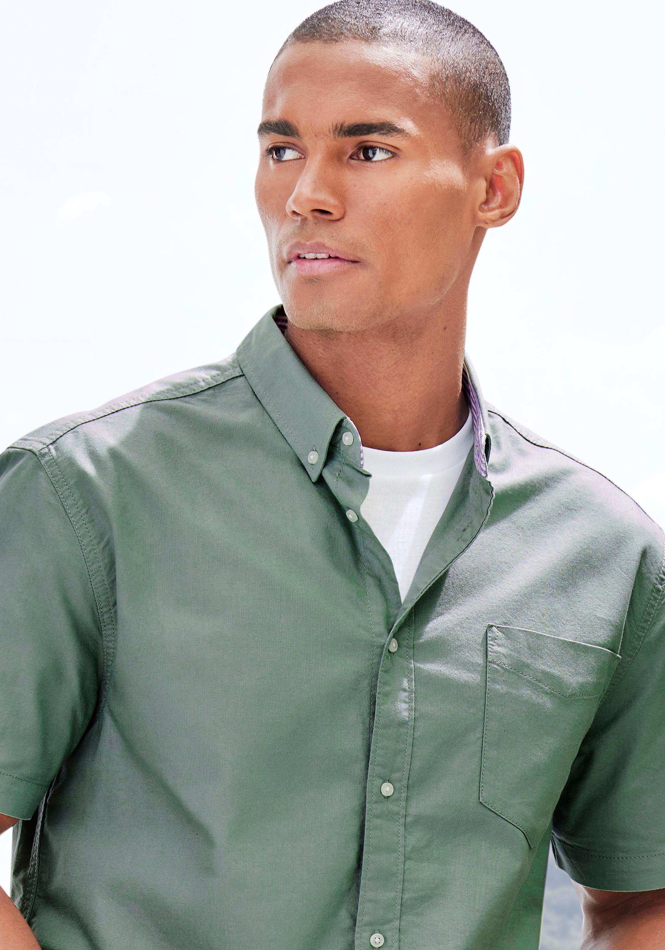 H.I.S Kurzarmhemd »regular-fit«, mit Button-down-Kragen, reine Baumwolle