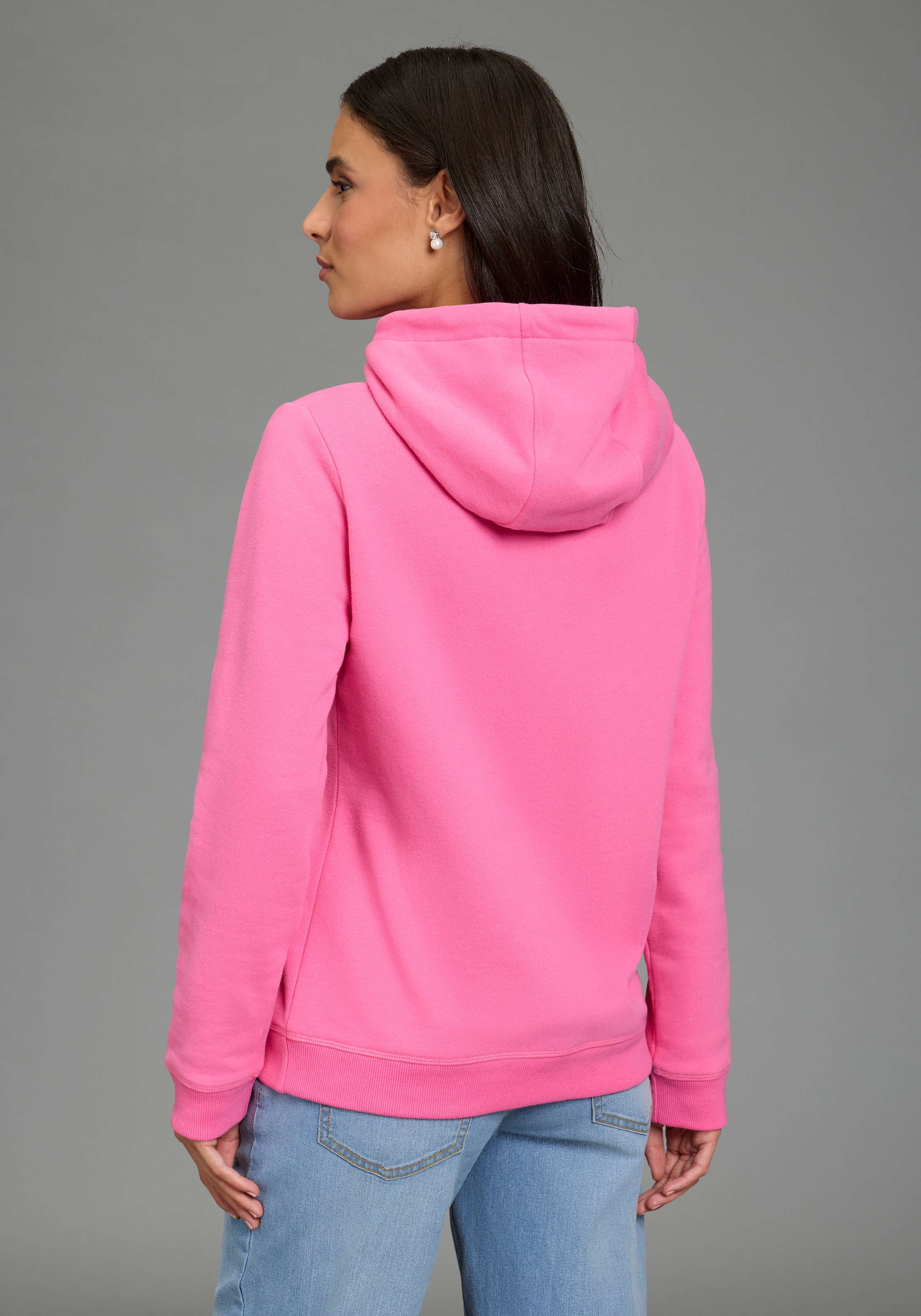 DELMAO Kapuzensweatshirt , Weiche Baumwollmischung mit Print, Kordel und maritimen Details
