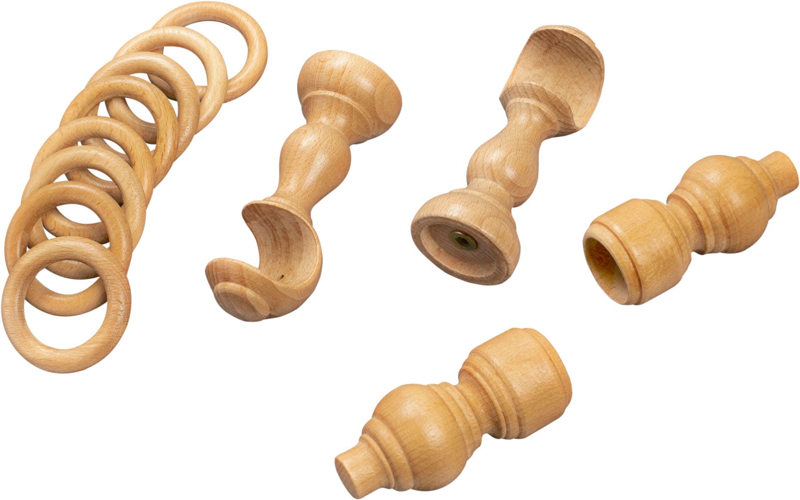 SN DECO GROUP Gardinenstange »Filigrano« 1 läufig-läufig Fixmaß 28 mm, Holz, verschiedene Längen und Farben, Komplettset