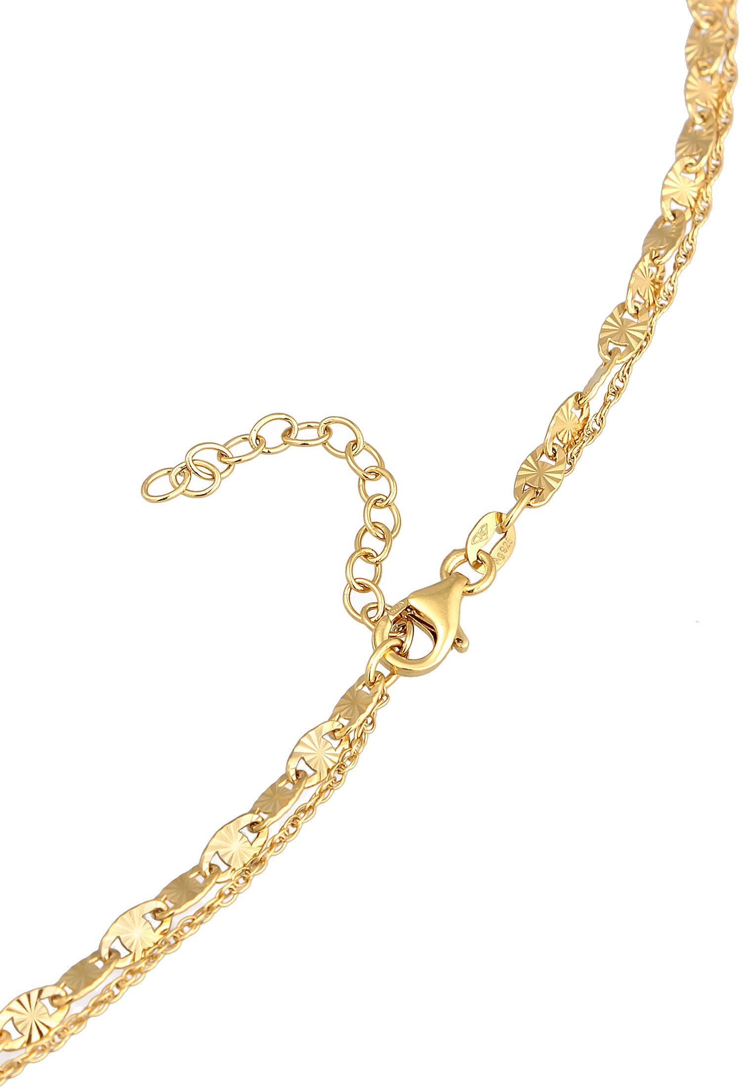 Elli Silberkette »Halskette Choker Layer Vintage Plättchen Anhänger 925 Silber«
