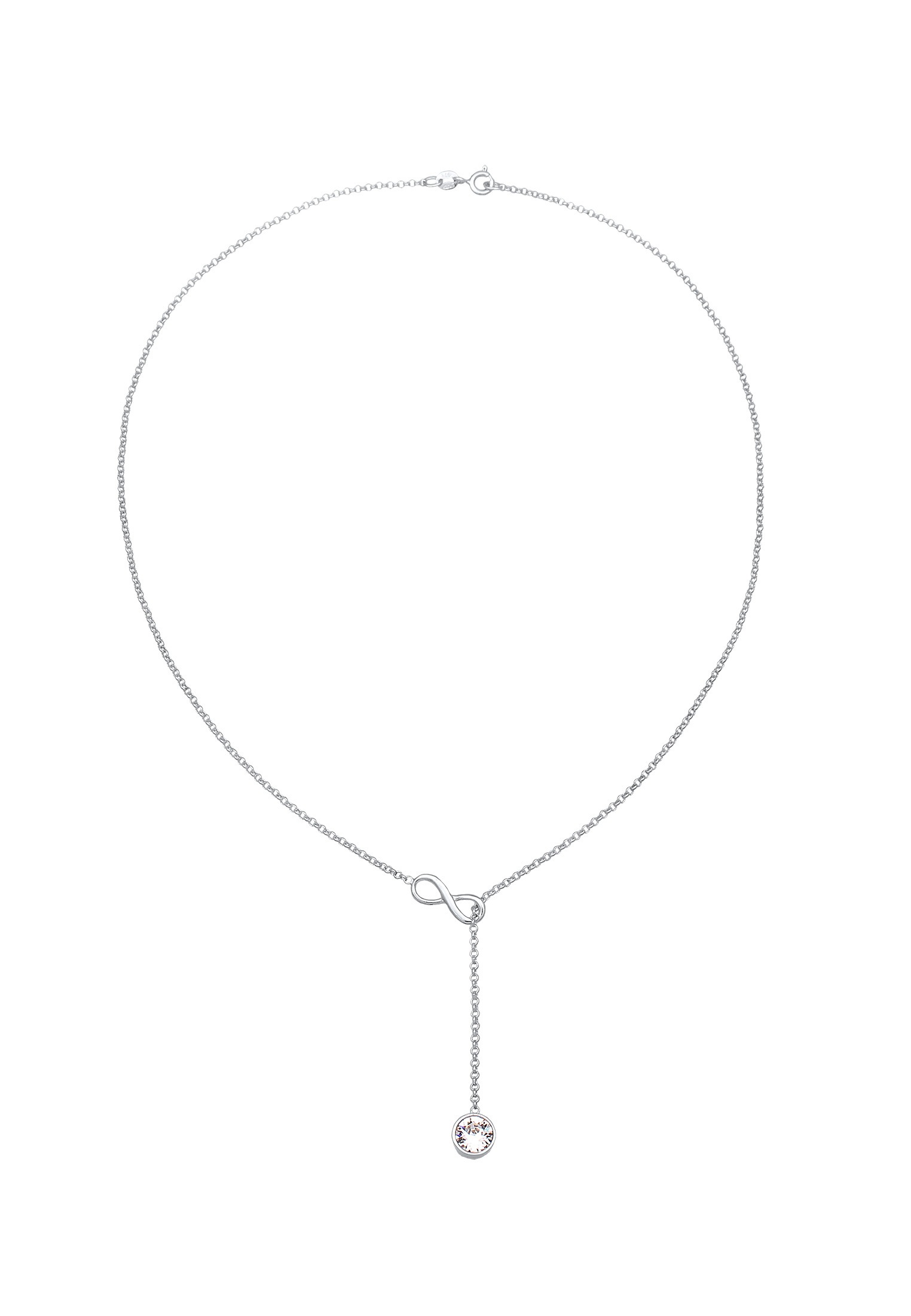 Elli Y-Kette »Halskette Y-Kette Infinity Unendlichkeit Kristall 925 Silber«