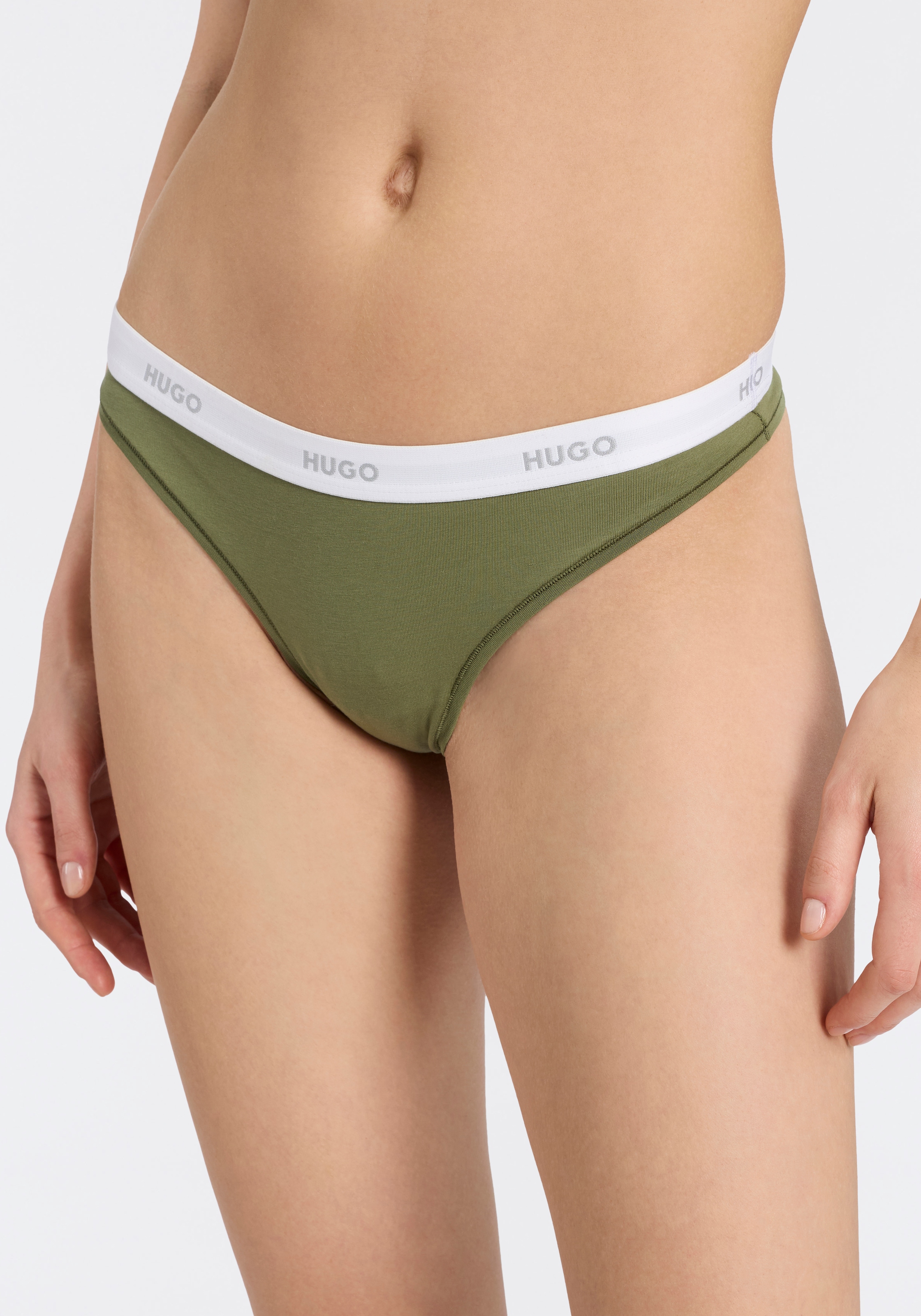 HUGO Underwear String »ID« aus Stretch-Baumwolle mit Logos am Bund