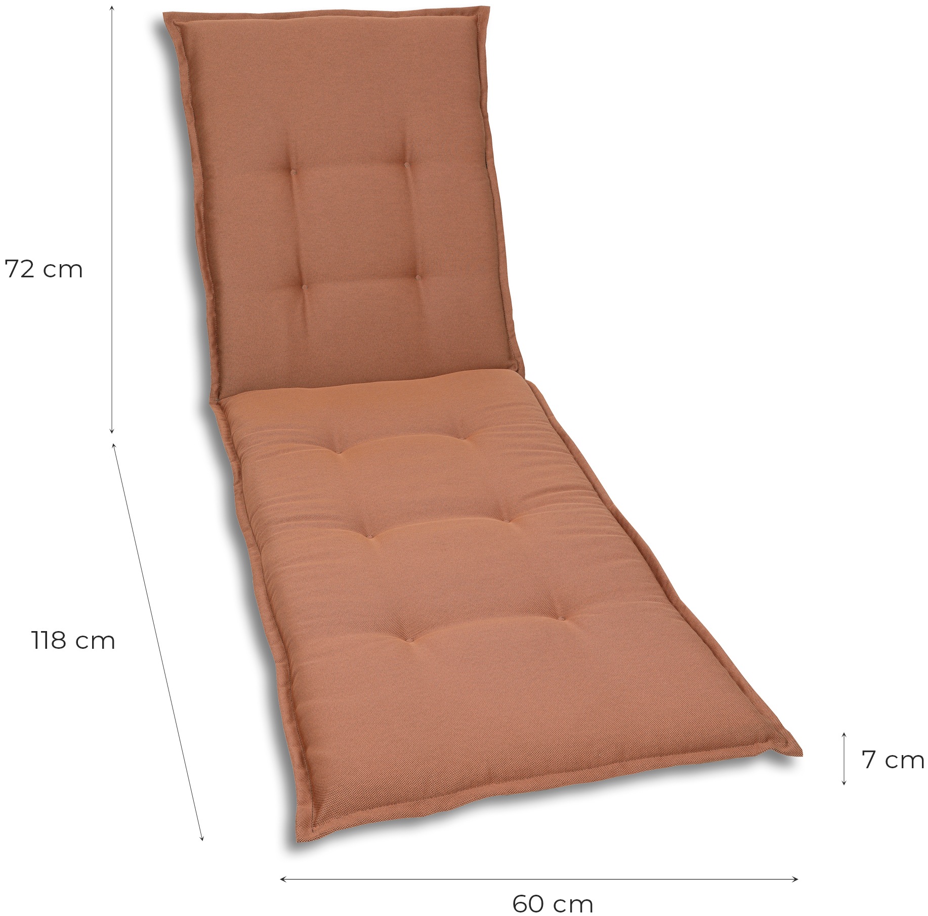 GO-DE Liegenauflage, Maße ca.: 60 cm x 190 cm x 7 cm