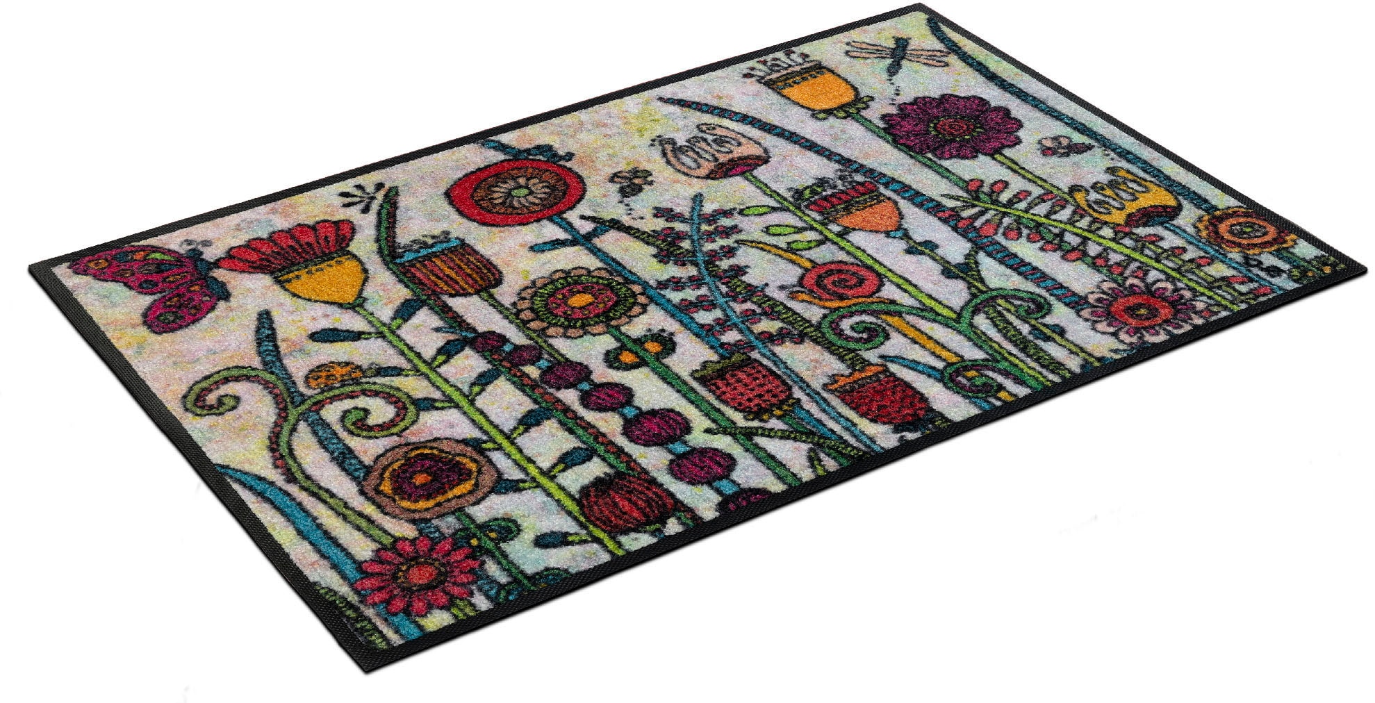 Fußmatte »Sonnentag«, rechteckig, Schmutzfangmatte, Motiv Blumen, In- und Outdoor...