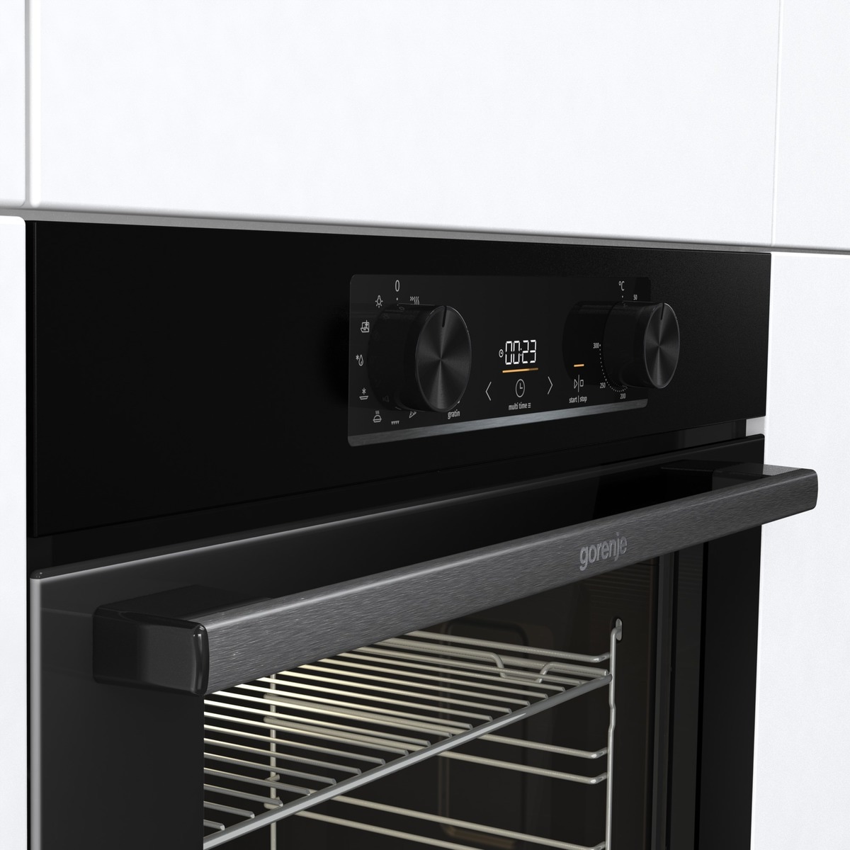 GORENJE Einbaubackofen »BO 6735 E02BKOT«, BO 6735 E02BKOT, mit Teleskopauszug nachrüstbar, ecoClean, 300°C max. Temperatur