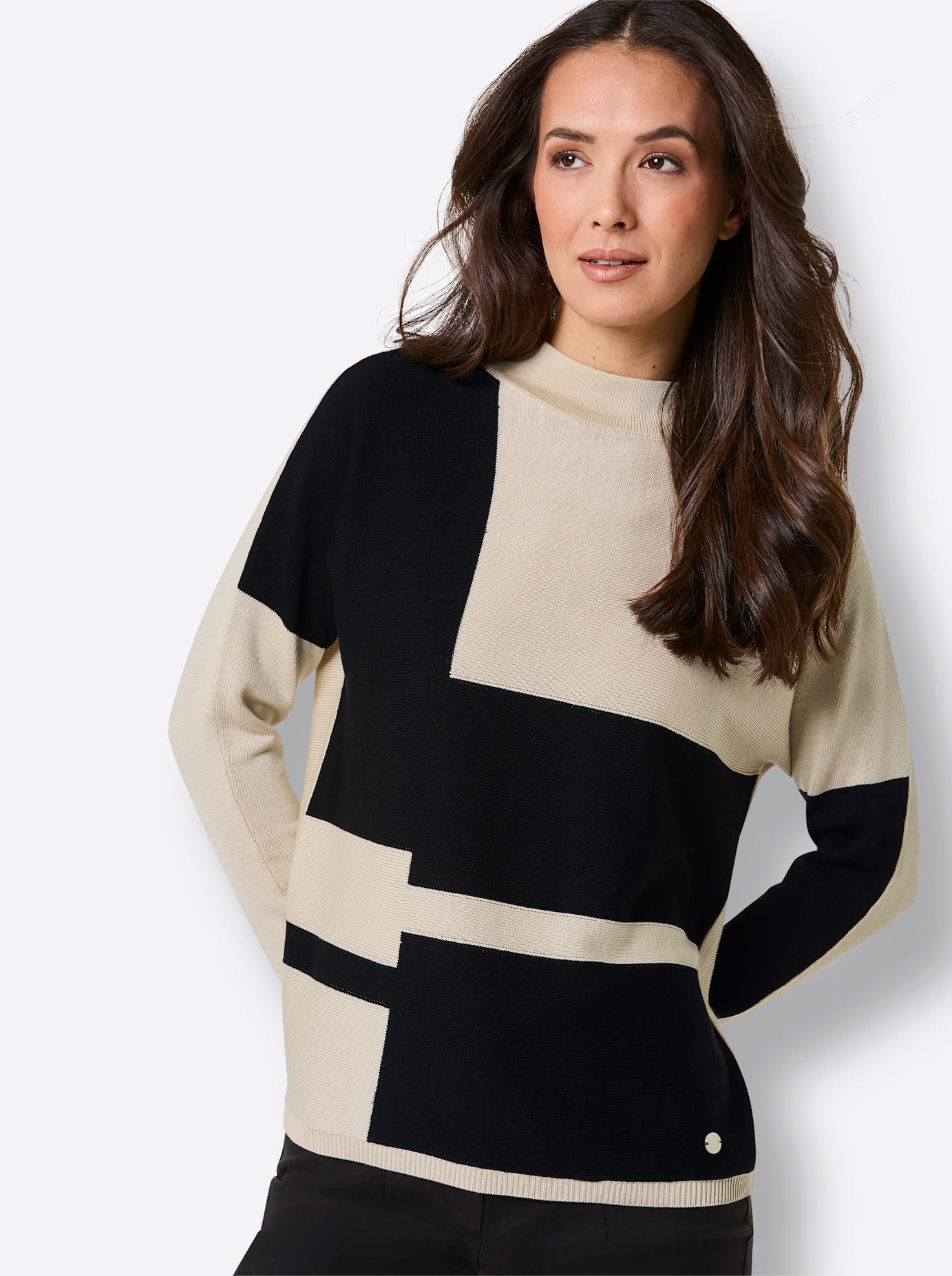 CREATION L PREMIUM Stehkragenpullover »Merino-Lyocell-Pullover«