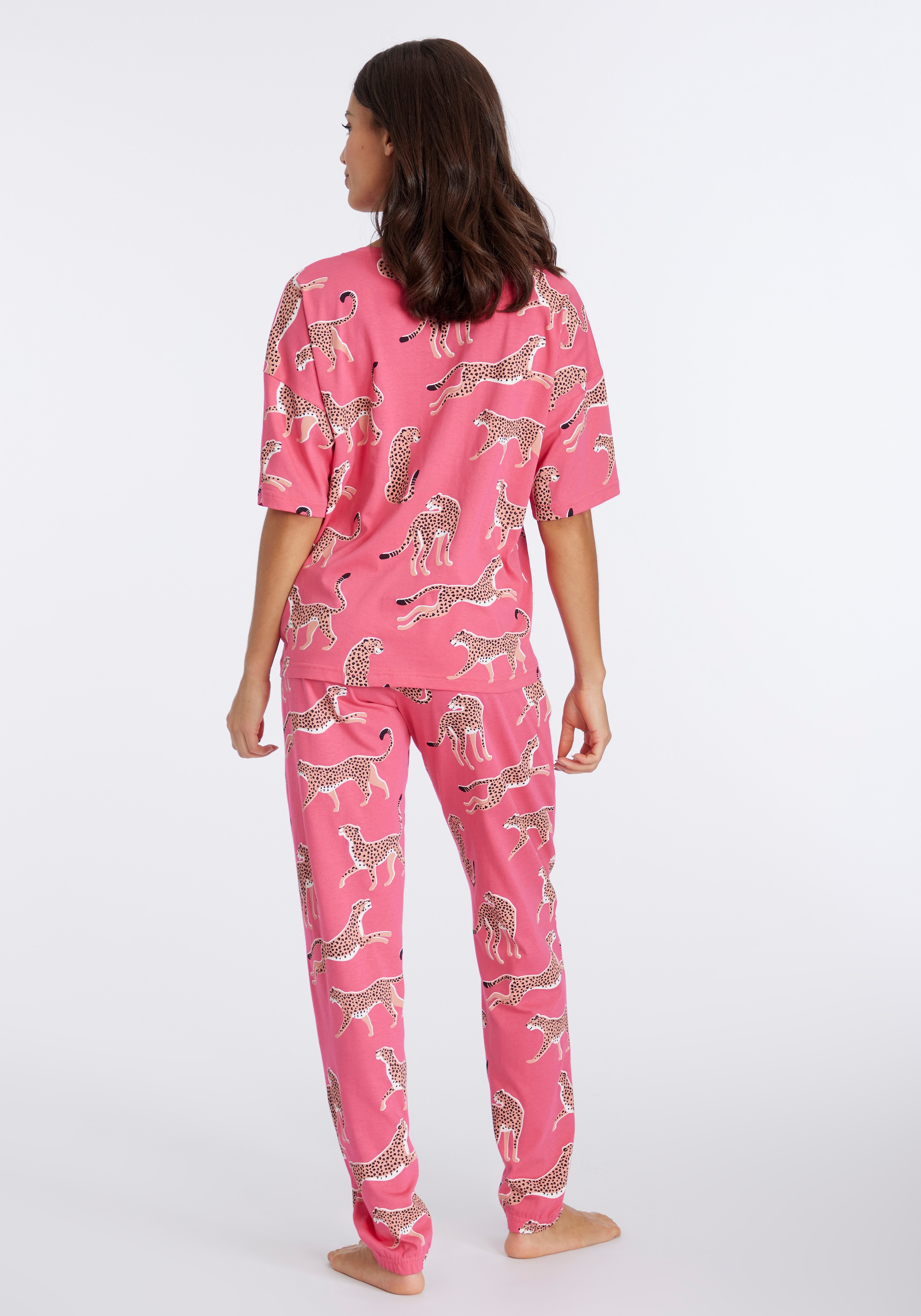 Vivance Dreams Pyjama, (2 tlg.), mt Animal Alloverprint