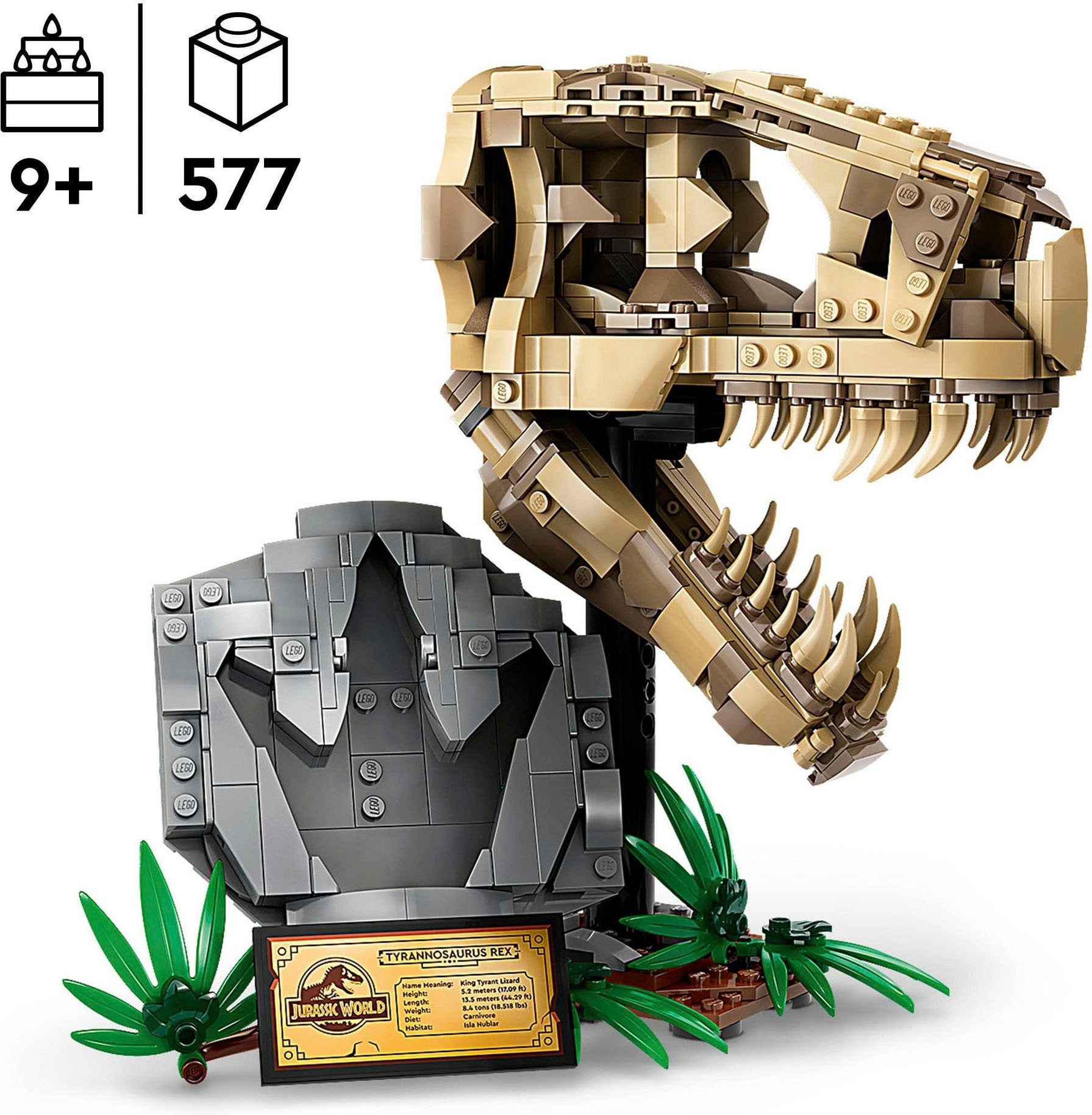 LEGO® Konstruktionsspielsteine »Dinosaurier-Fossilien: T.-rex-Kopf (76964), LEGO Jurassic World«, (577 St.), Made in Europe