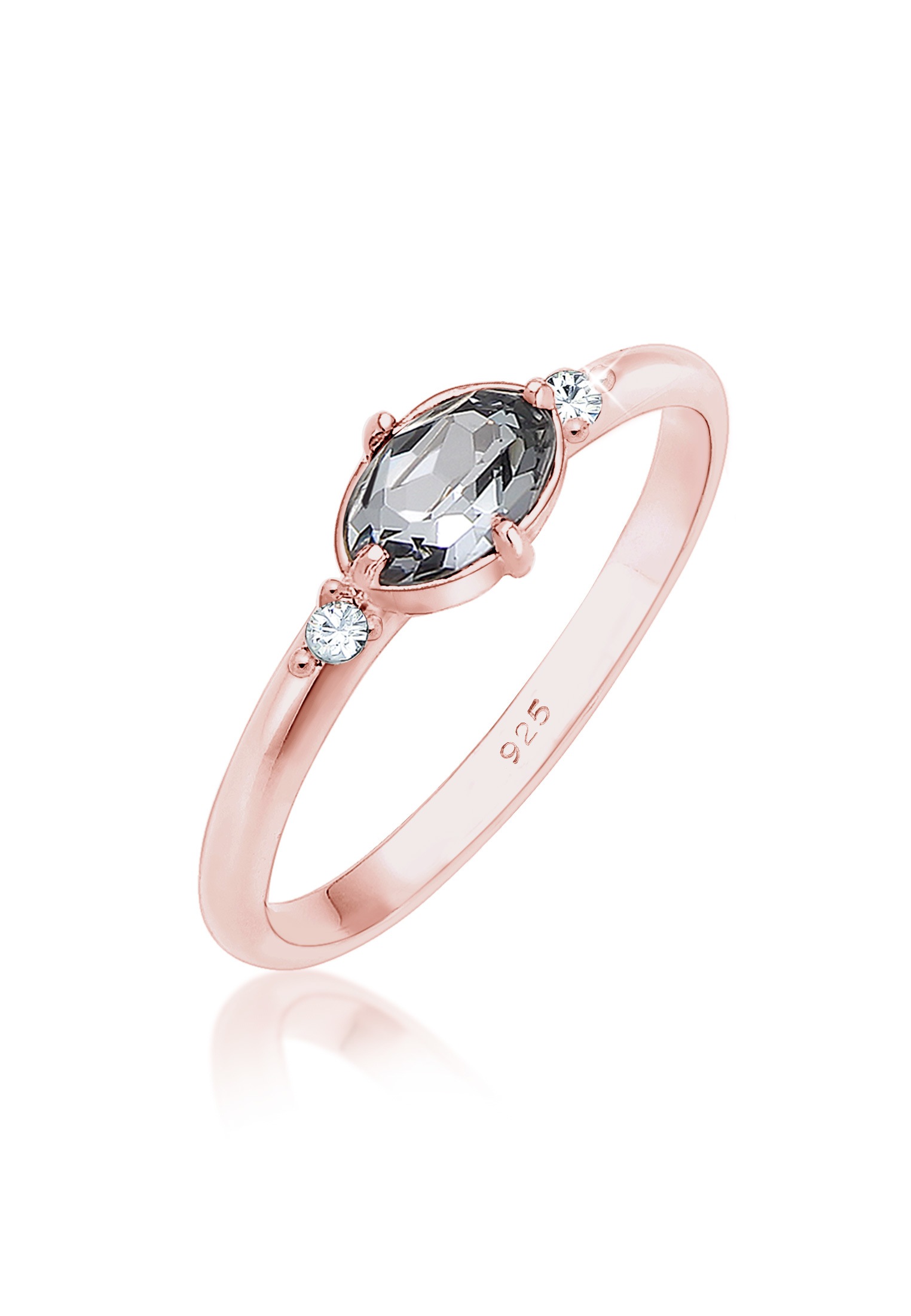 Elli Fingerring »Bandring Kristalle 925 Silber«