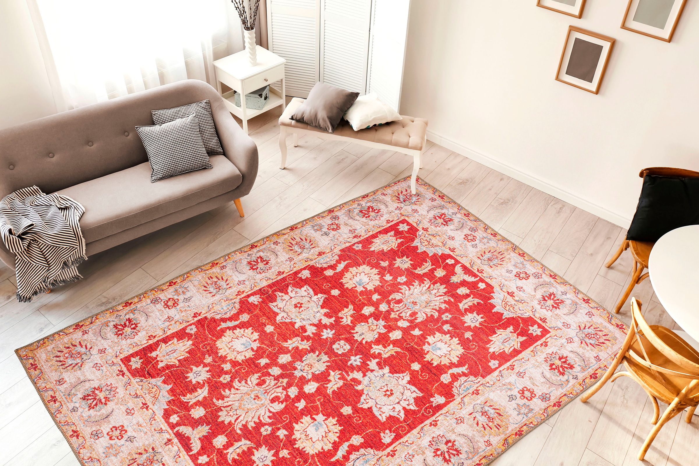 me gusta Teppich »Faye 625«, rechteckig, 6 mm Höhe, Flachgewebe, gedrucktes Motiv, Wohnzimmer, Esszimmer