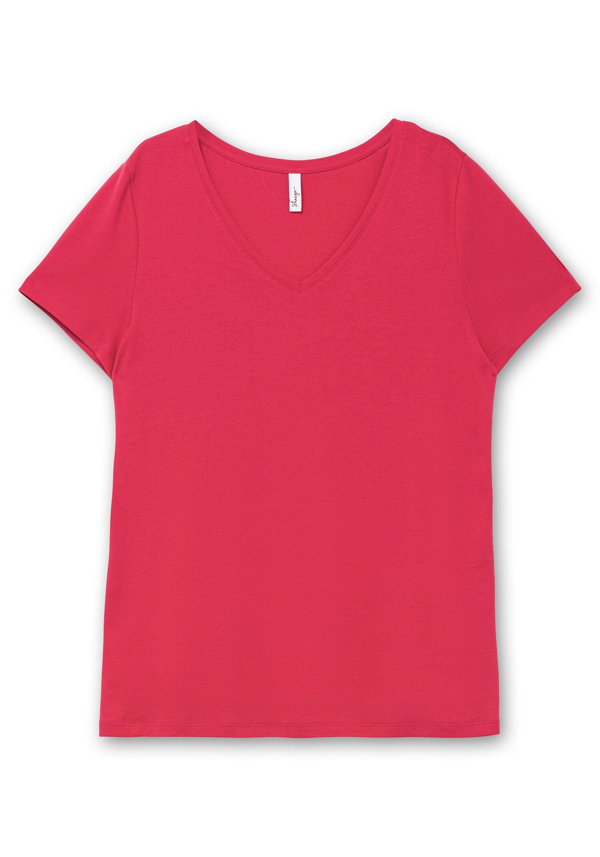 Sheego T-Shirt »T-Shirt mit V-Ausschnitt«, mit V-Ausschnitt