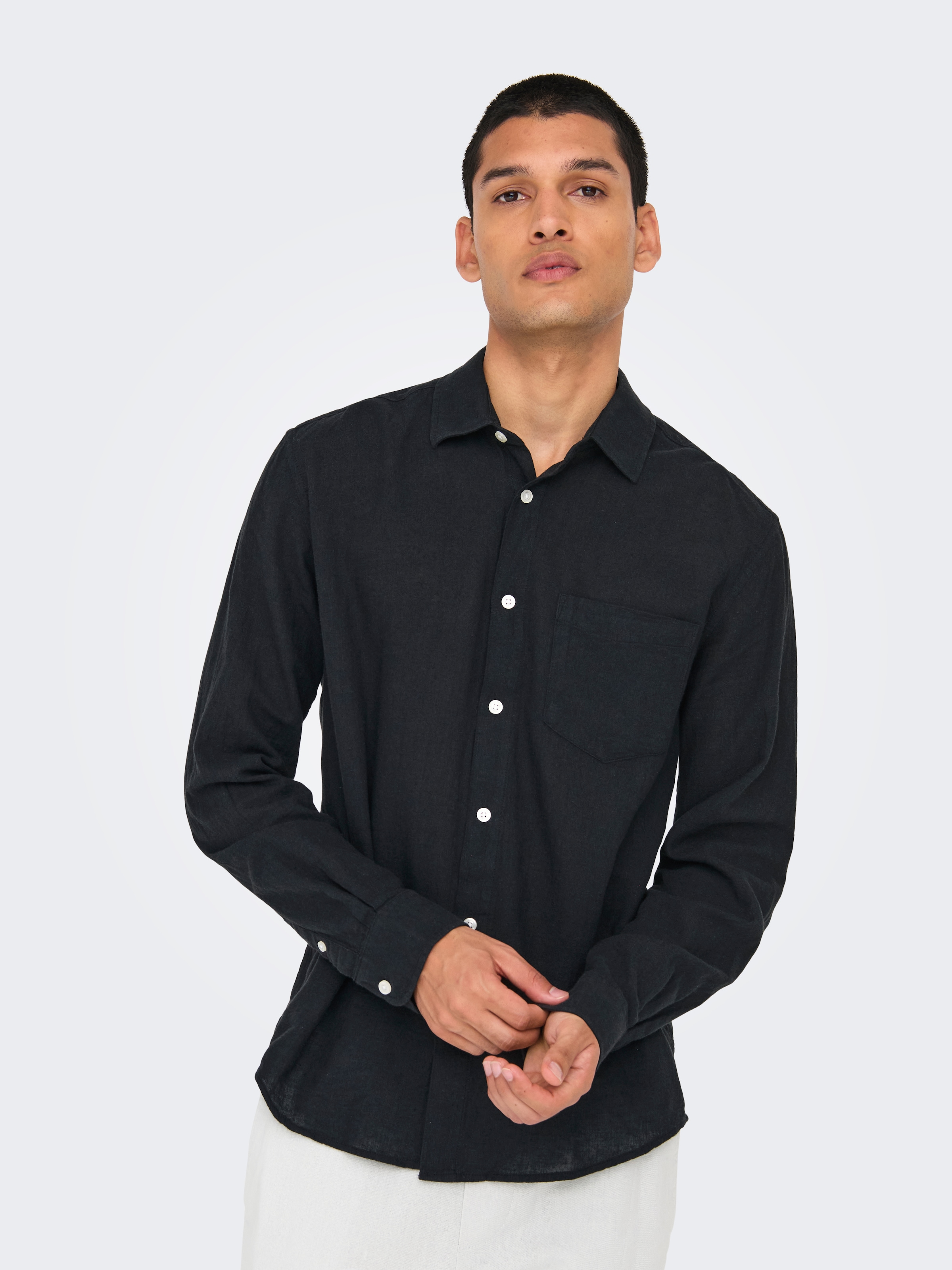 ONLY & SONS Langarmhemd »ONSCAIDEN LIFE REG LS 1 PKT SHIRT NOOS«