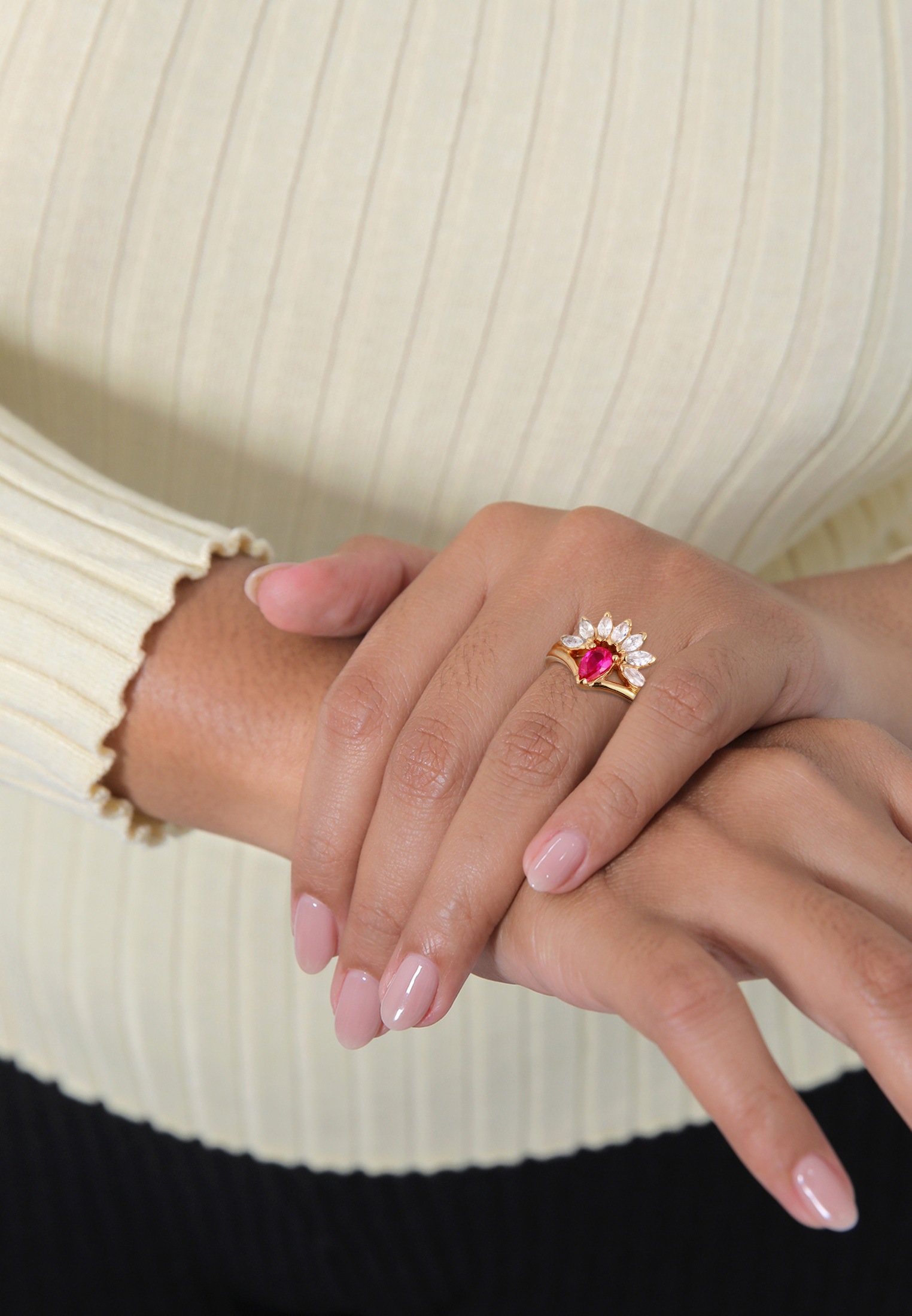 Elli Verlobungsring »Ring Zirkonia Synt. Rubin Elegant 925 Silber«