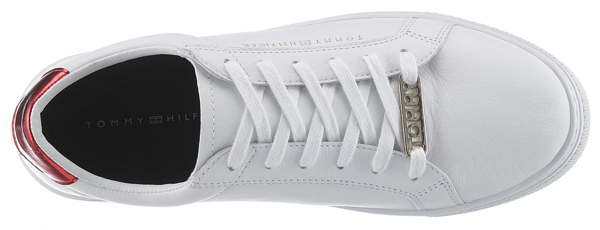 Tommy Hilfiger Sneaker »ESSENTIAL SNEAKER«, Tommy Hilfiger Schriftzug außen, Freizeitschuh, Halbschuh, Schnürschuh