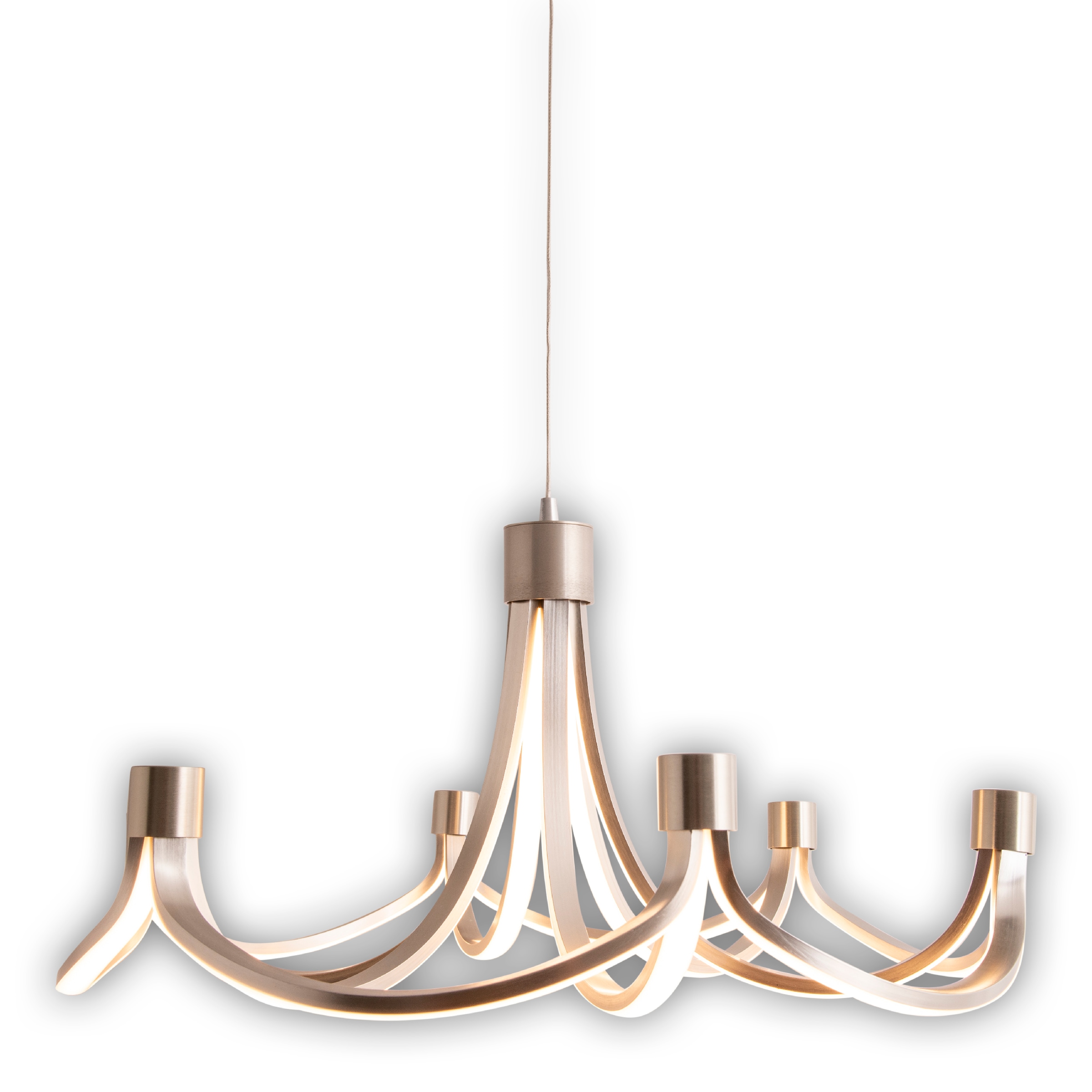 näve LED Pendelleuchte »Festos« LED-Modul 1 Stk. Kronleuchter, stufenweise dimmbar, satiniertes Metall, H: 150cm