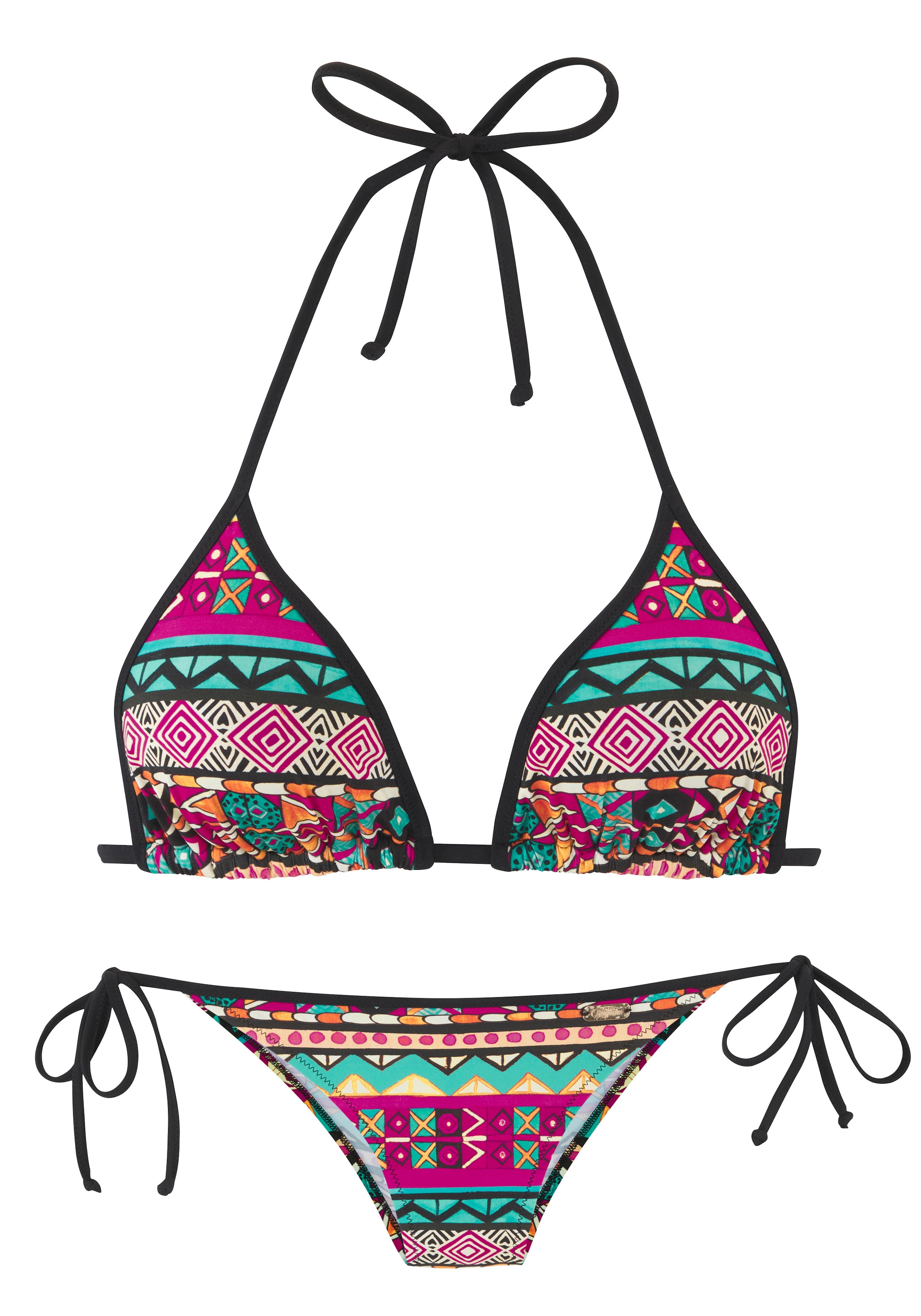 Triangel-Bikini, mit buntem Ethno-Print