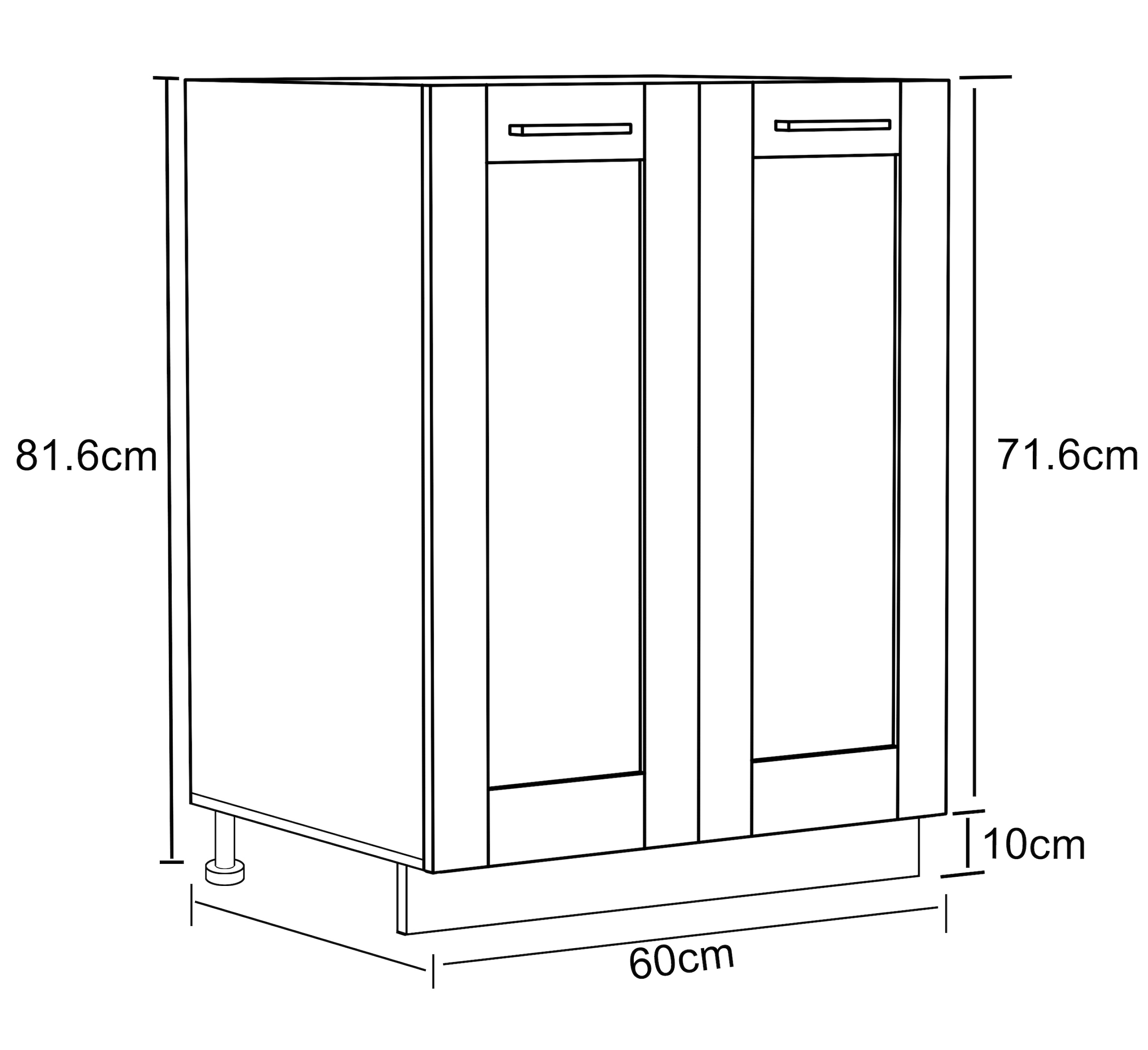 VCM Unterschrank »Küchenschrank 60 cm Unterschrank Drehtüren Colura«