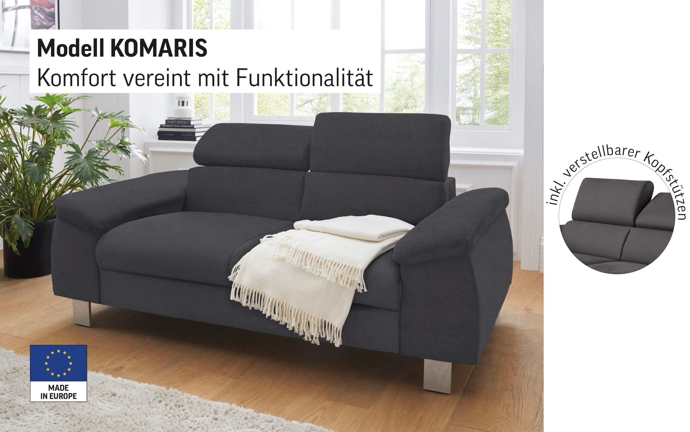 COTTA 2-Sitzer »Komaris«, mit Kopfteilverstellung